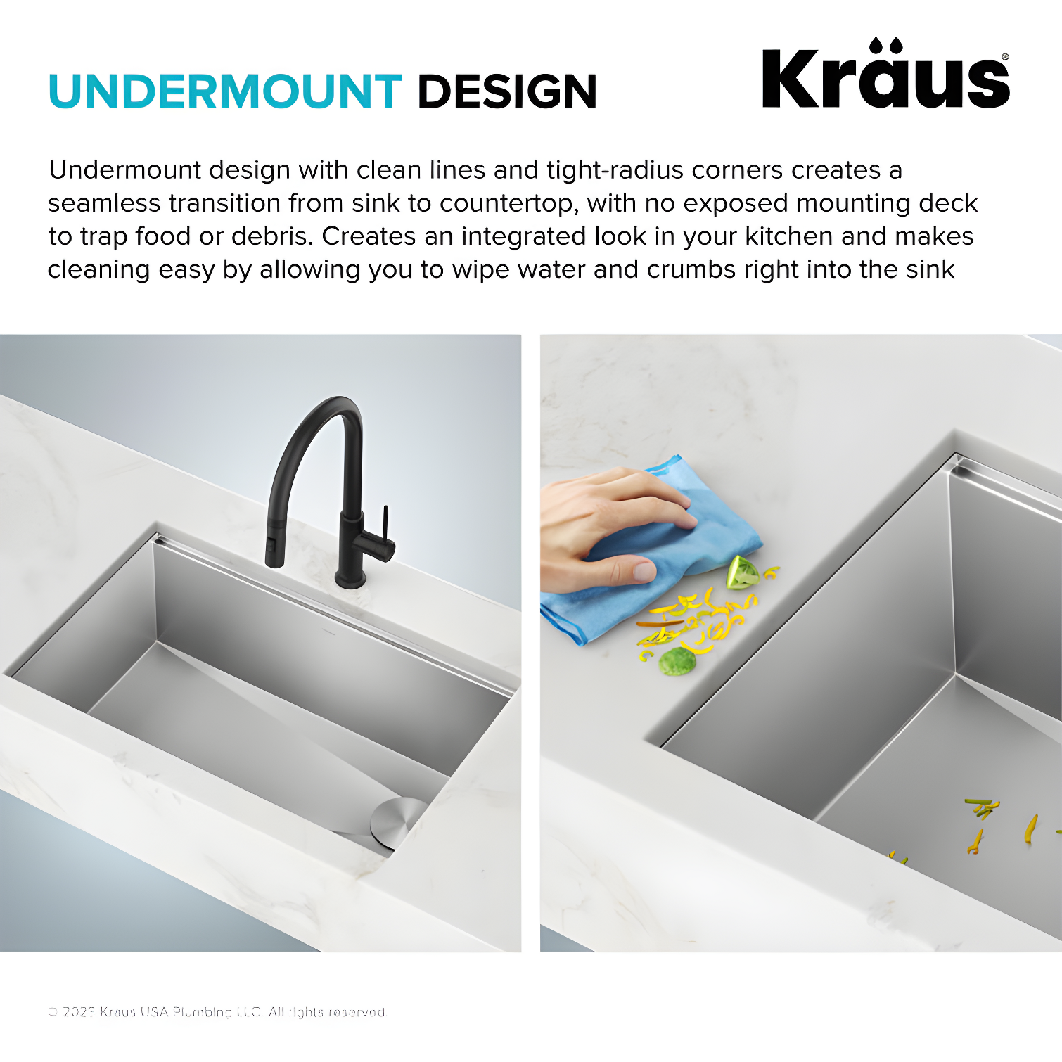 KRAUS Kore™ 28" L Undermount Workstation 16 Gauge Stainless Steel Single Bowl Kitchen Sink with Accessories
