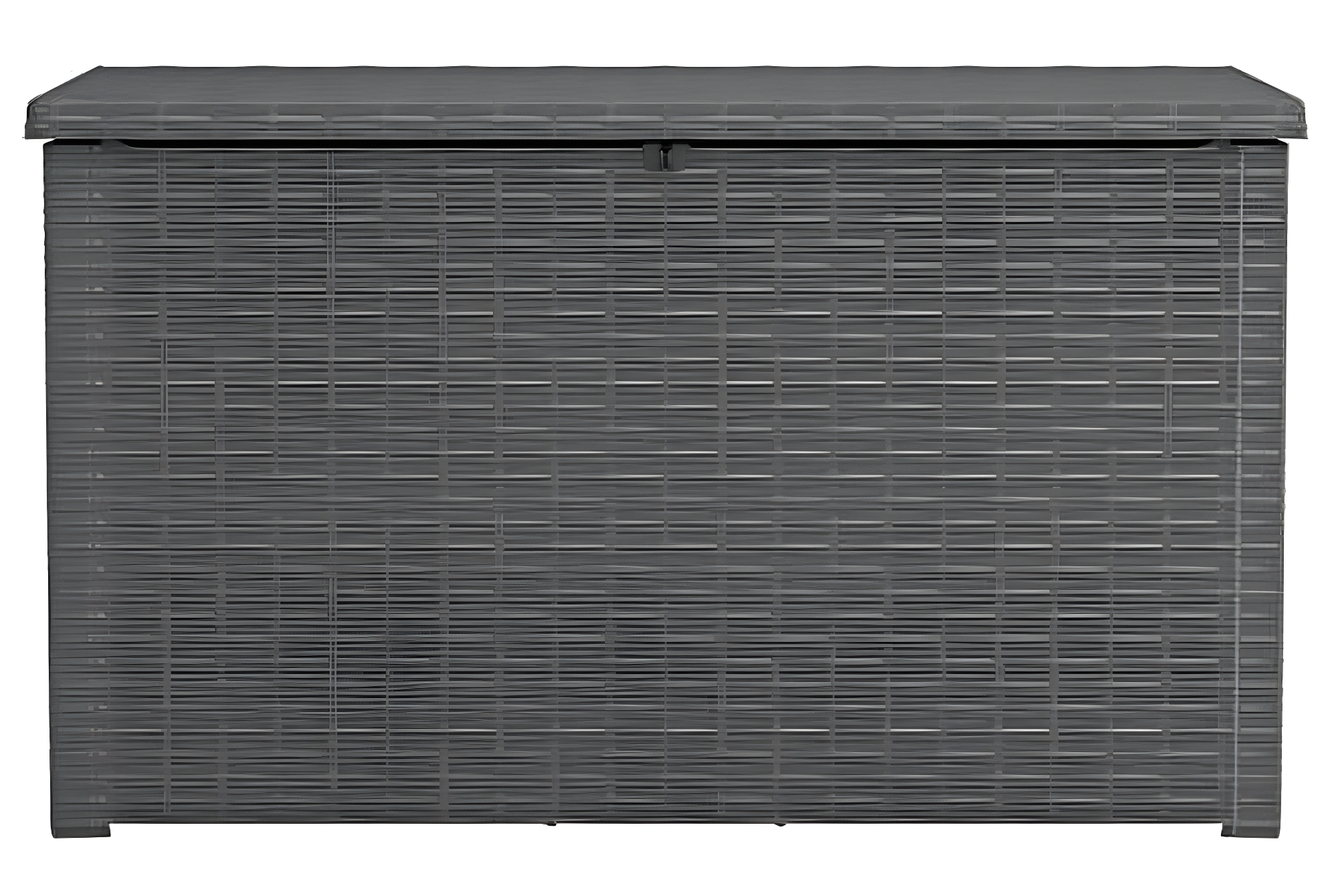 Keter Java XXL 230 Gallon Resin Rattan Look Large Outdoor Storage Deck Box for Patio Furniture Cushions, Pool Toys, and Garden Tools, Grey