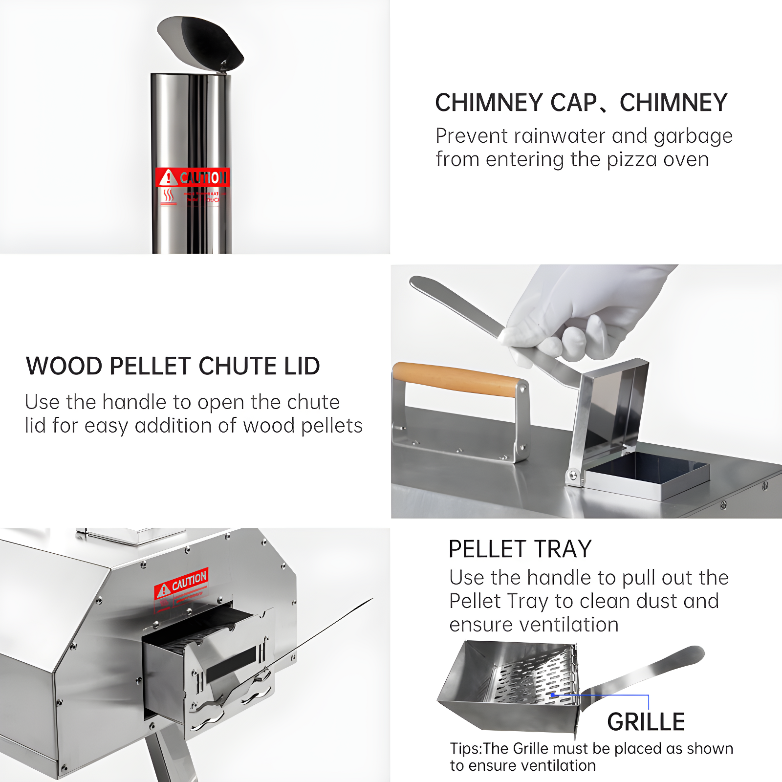 Mocoloo Automatic Outdoor Pizza Oven Portable Wood Fired Pizza Maker with Timer and Built-in Thermometer