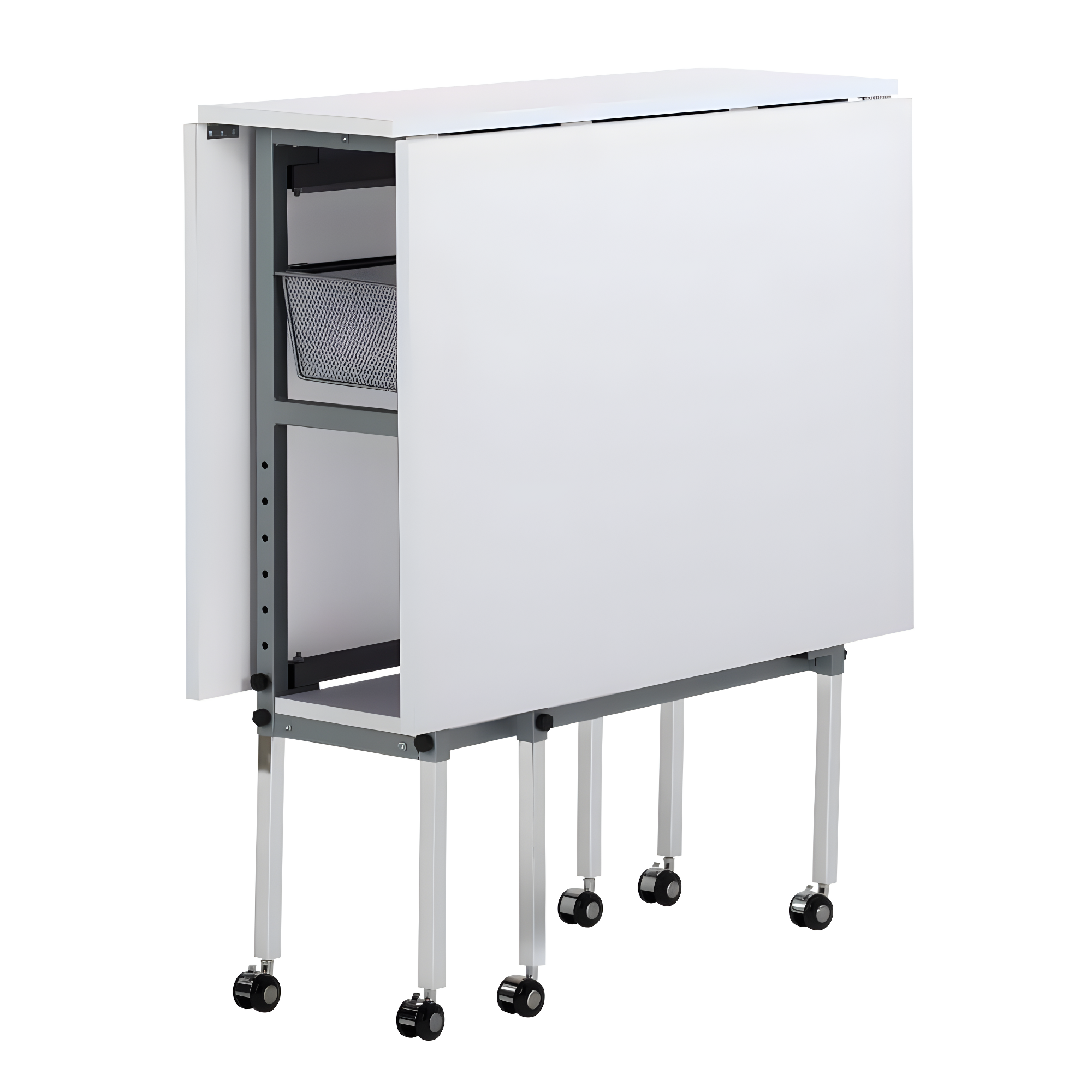 Sew Ready 58.75'' x 36.5'' Foldable Sewing Table with Sewing Machine Platform and Wheels