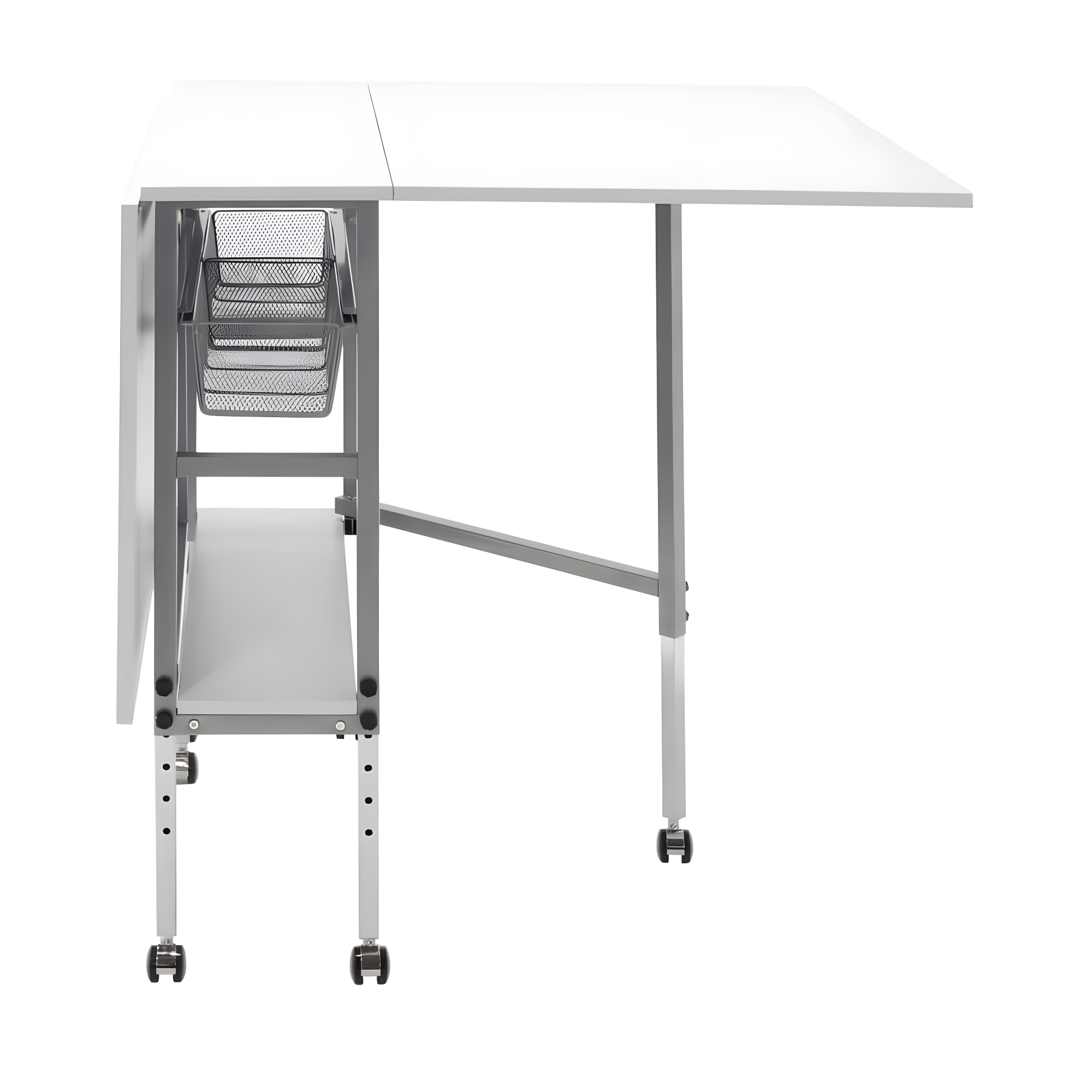 Sew Ready 58.75'' x 36.5'' Foldable Sewing Table with Sewing Machine Platform and Wheels