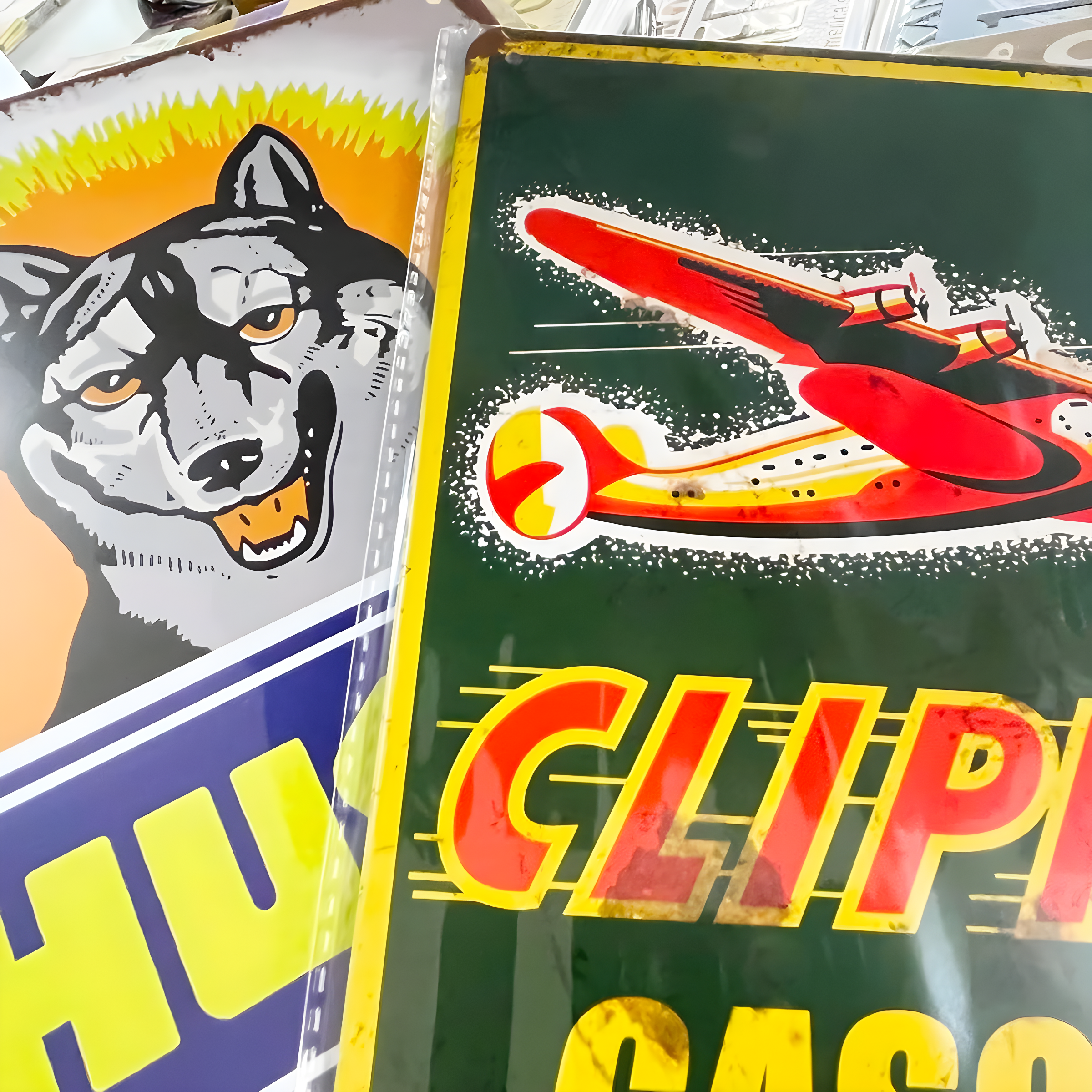 Reproduced Vintage Tin Sign Pack, Gas Oil Retro Advert Antique Metal Signs for Garage Man Cave Bar Kitchen, Nostalgic Car Decor, 8x12 Inch (35 Pieces A)