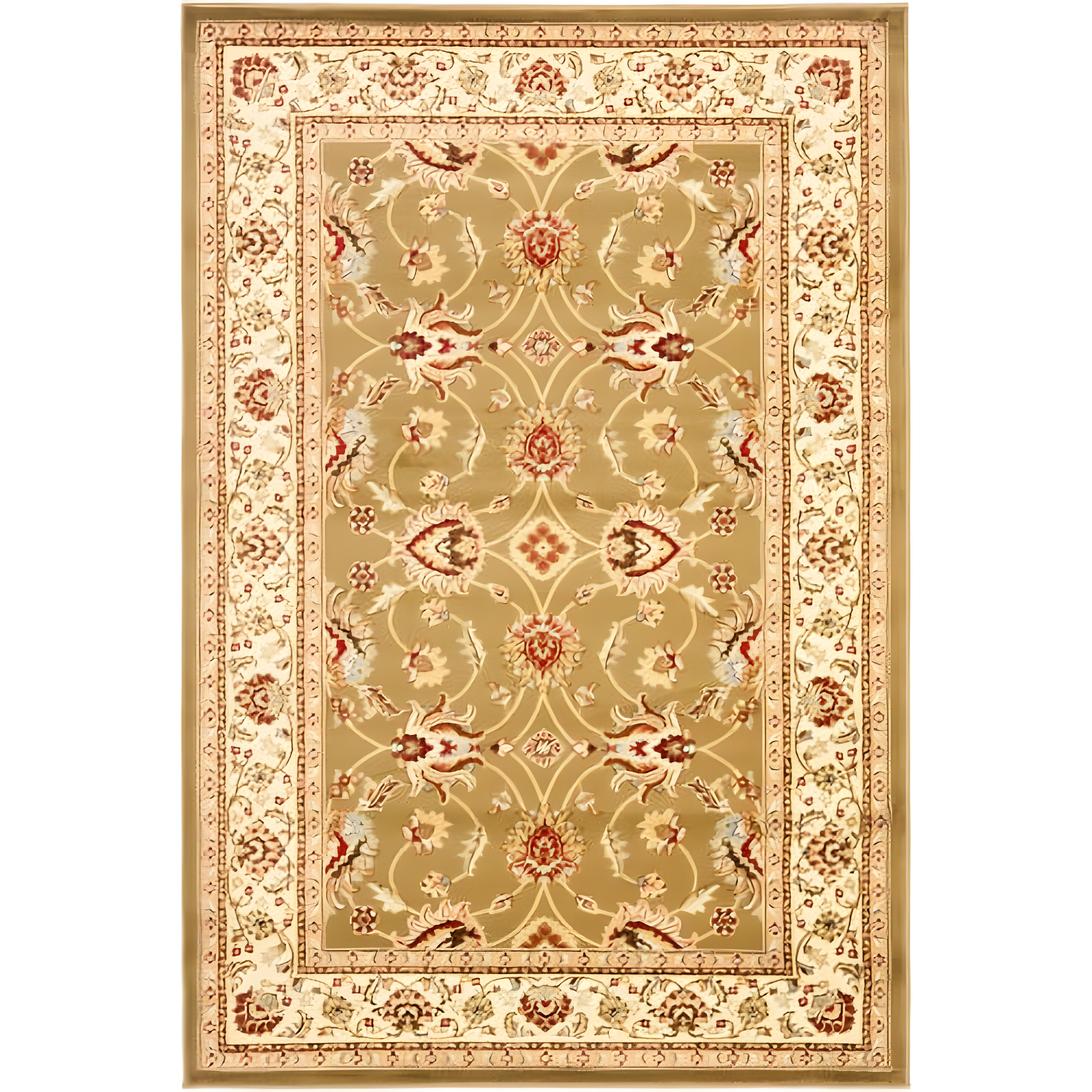 Lyndhurst LNH553 Power Loomed Area Rug - Green/Ivory - 6'7"x9'6" - Safavieh.