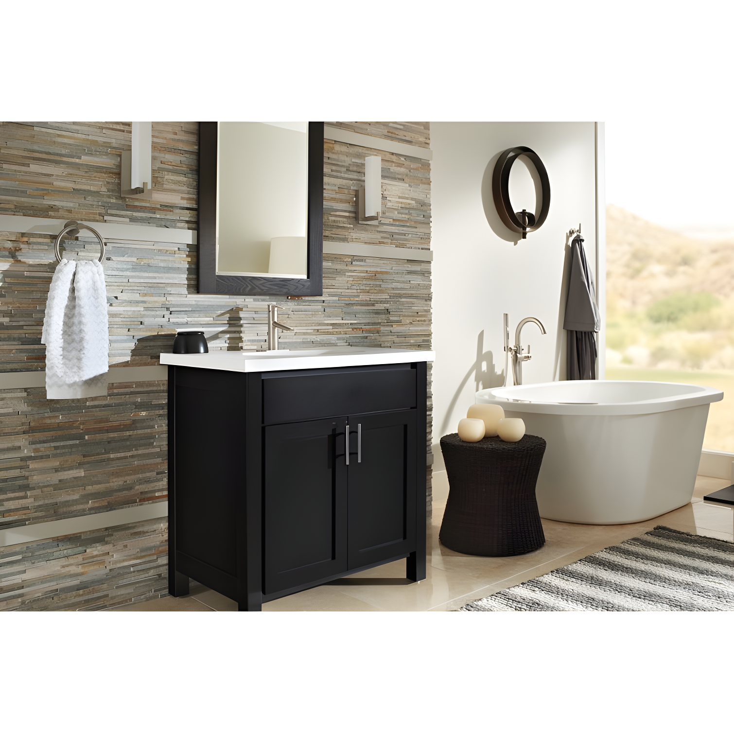 Trinsic Single Handle Floor Mounted Freestanding Tub Filler