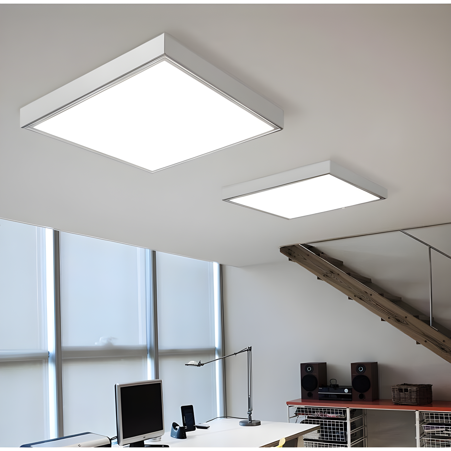 eSenLite Dimmable Square Troffer Ceiling Light