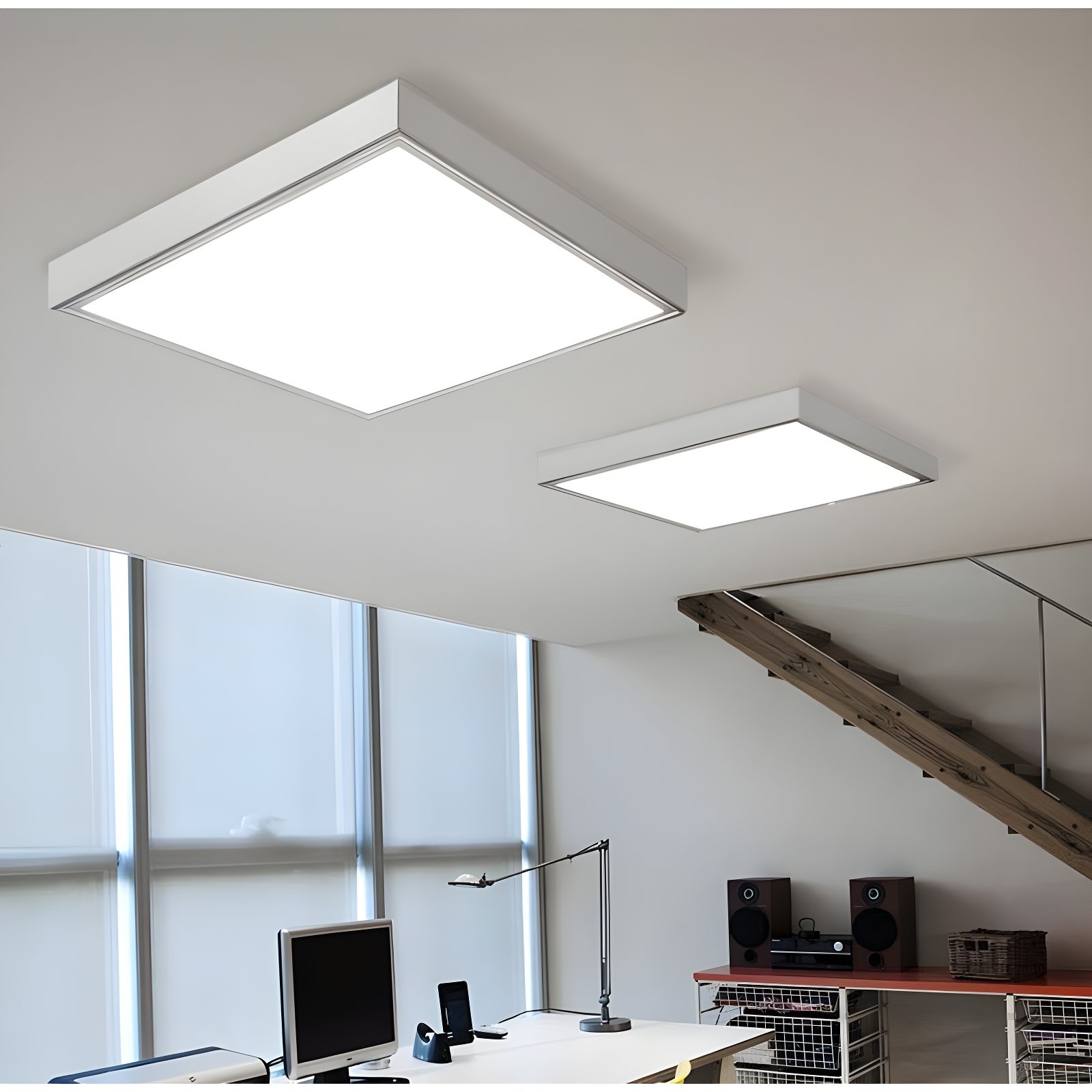eSenLite Dimmable Square Troffer Ceiling Light