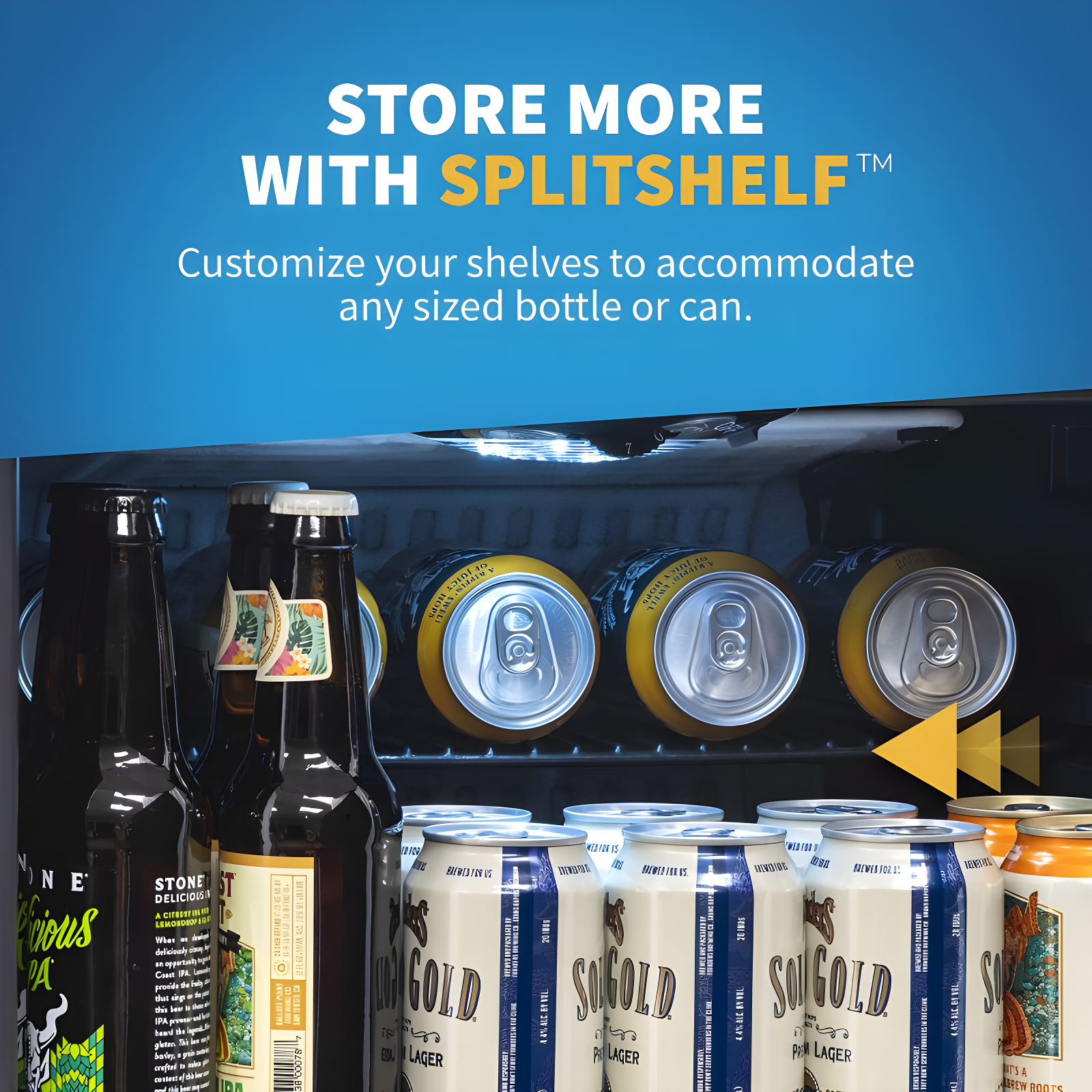 Newair Newair Custom Designed Freestanding 126 Can Beer Fridge with SplitShelf