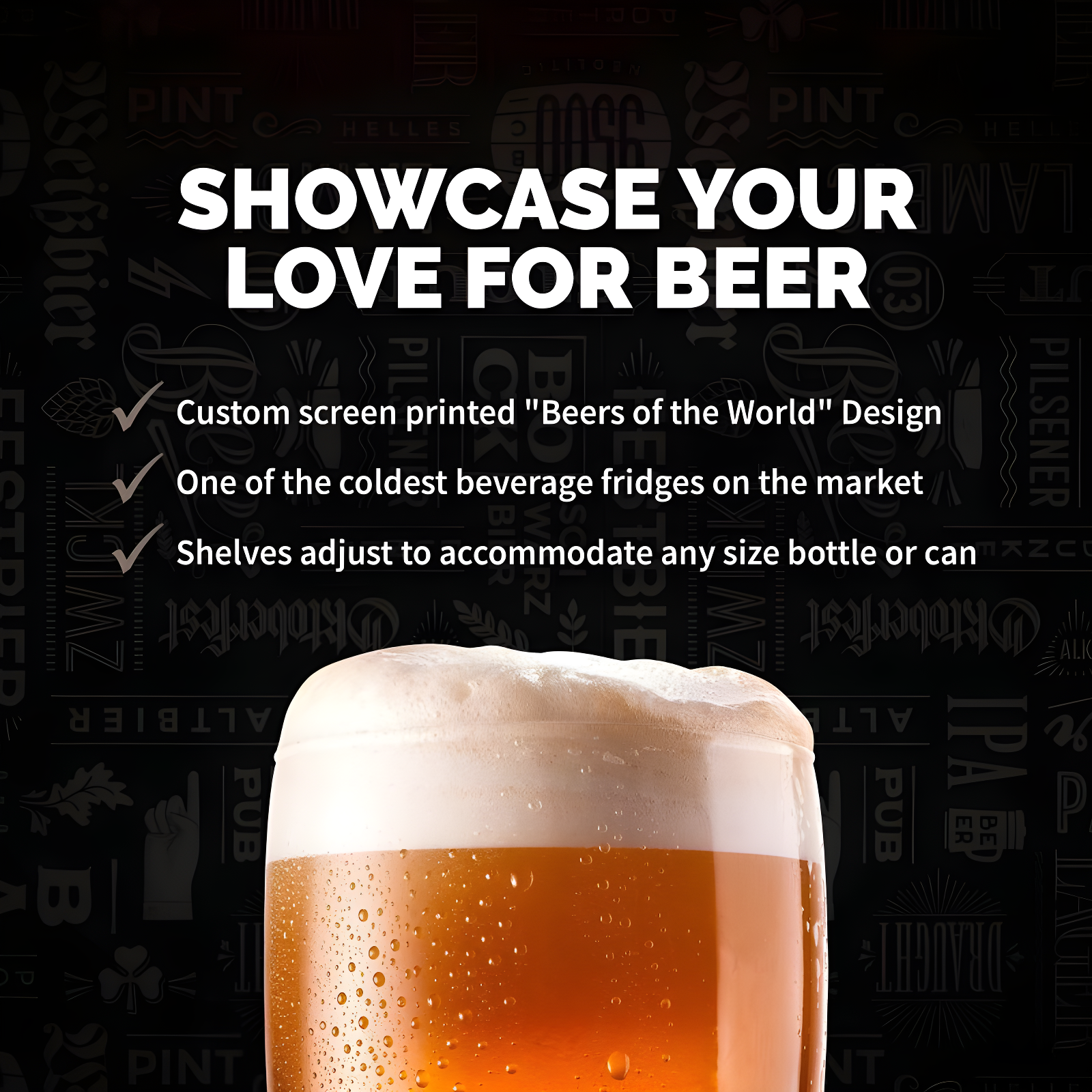 Newair Newair Custom Designed Freestanding 126 Can Beer Fridge with SplitShelf