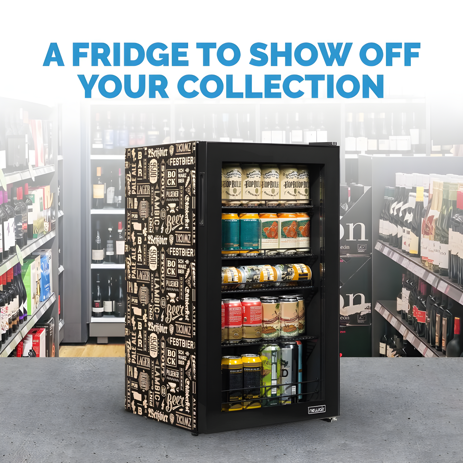 Newair Newair Custom Designed Freestanding 126 Can Beer Fridge with SplitShelf