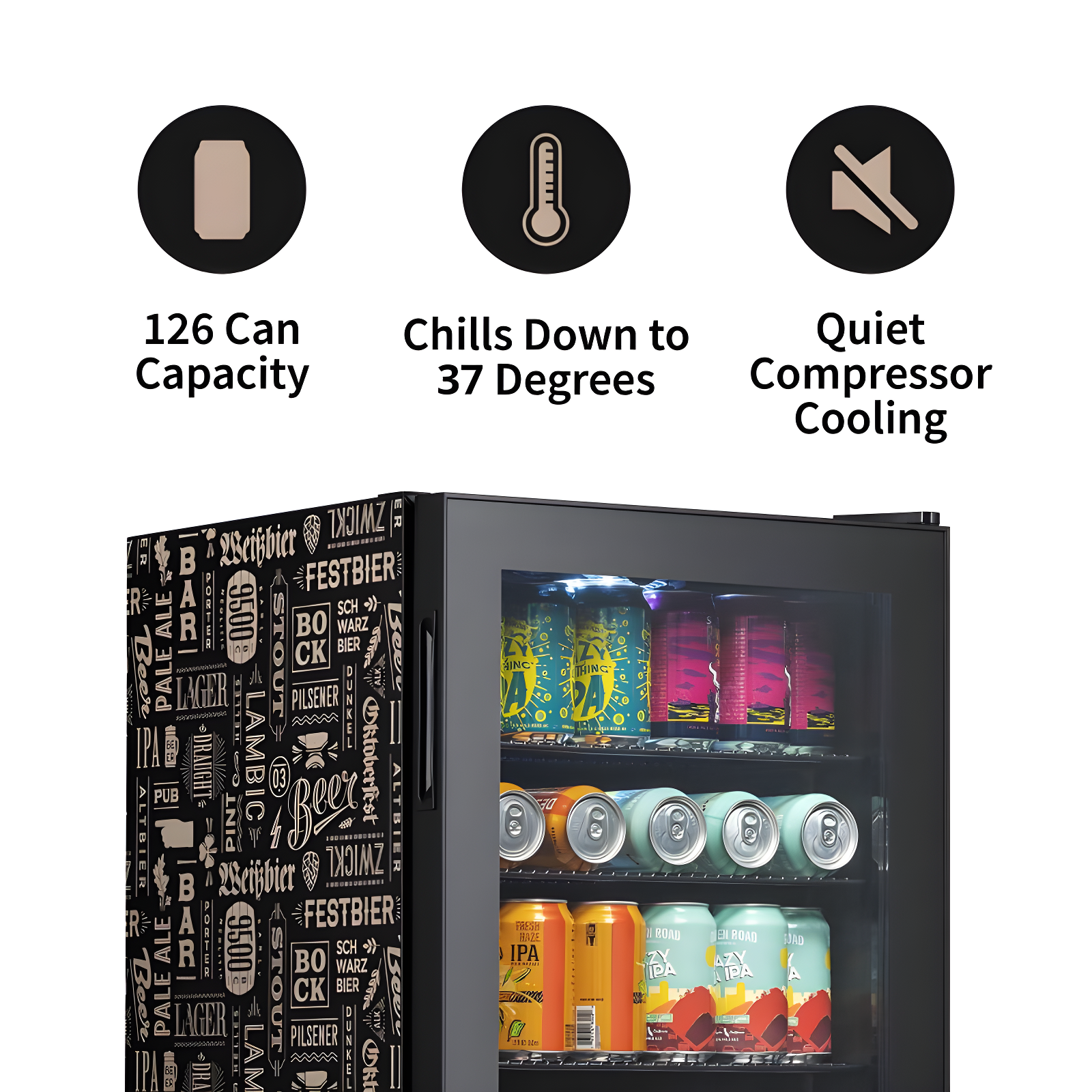 Newair Newair Custom Designed Freestanding 126 Can Beer Fridge with SplitShelf