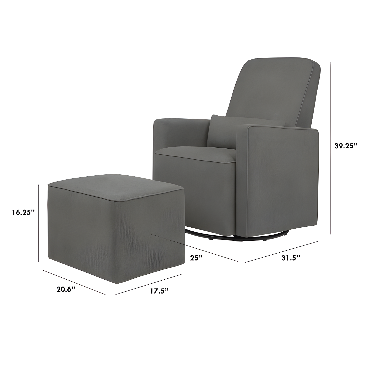 Olive Swivel Glider with Ottoman