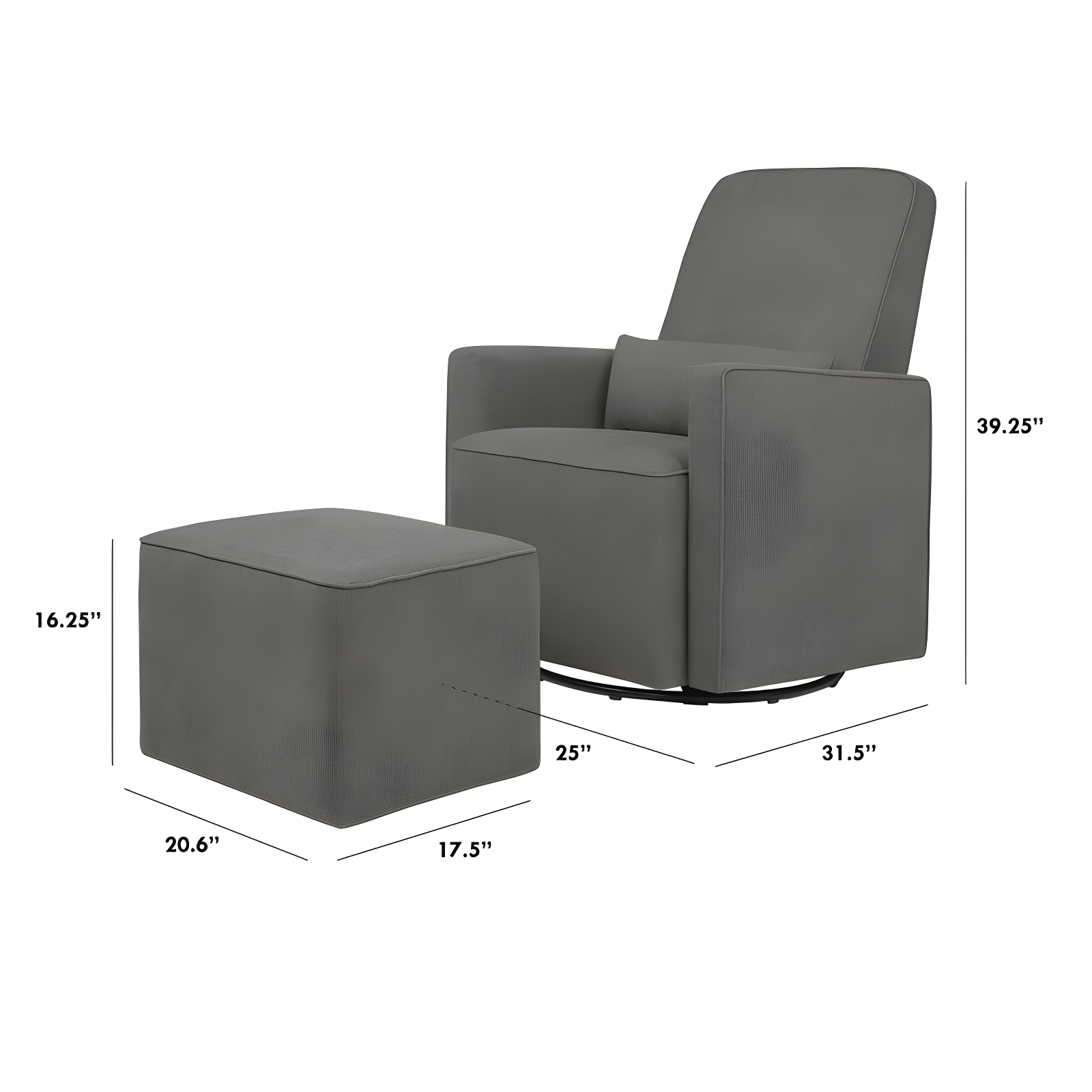 Olive Swivel Glider with Ottoman