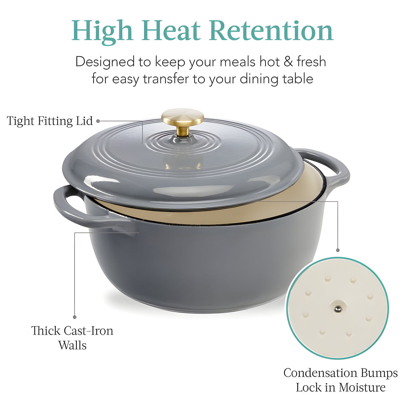 Best Choice Products Enamel Cast-Iron Dutch Oven, Heavy-Duty Cookware w/ Dual Handles, Lid