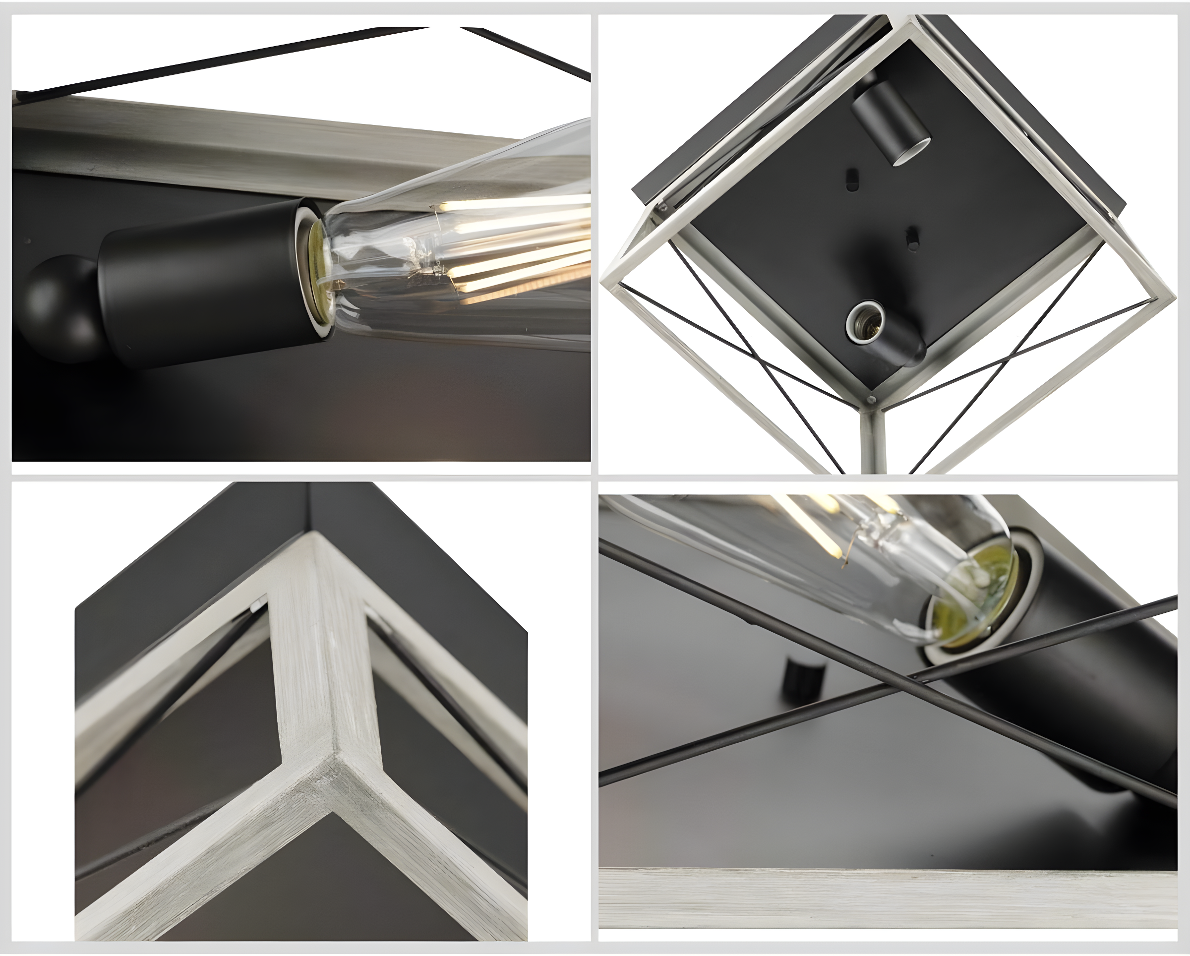 Progress Lighting Briarwood 2-Light Flush Mount, Graphite Finish, Faux-Painted Wood Enclosure, Canopy Included