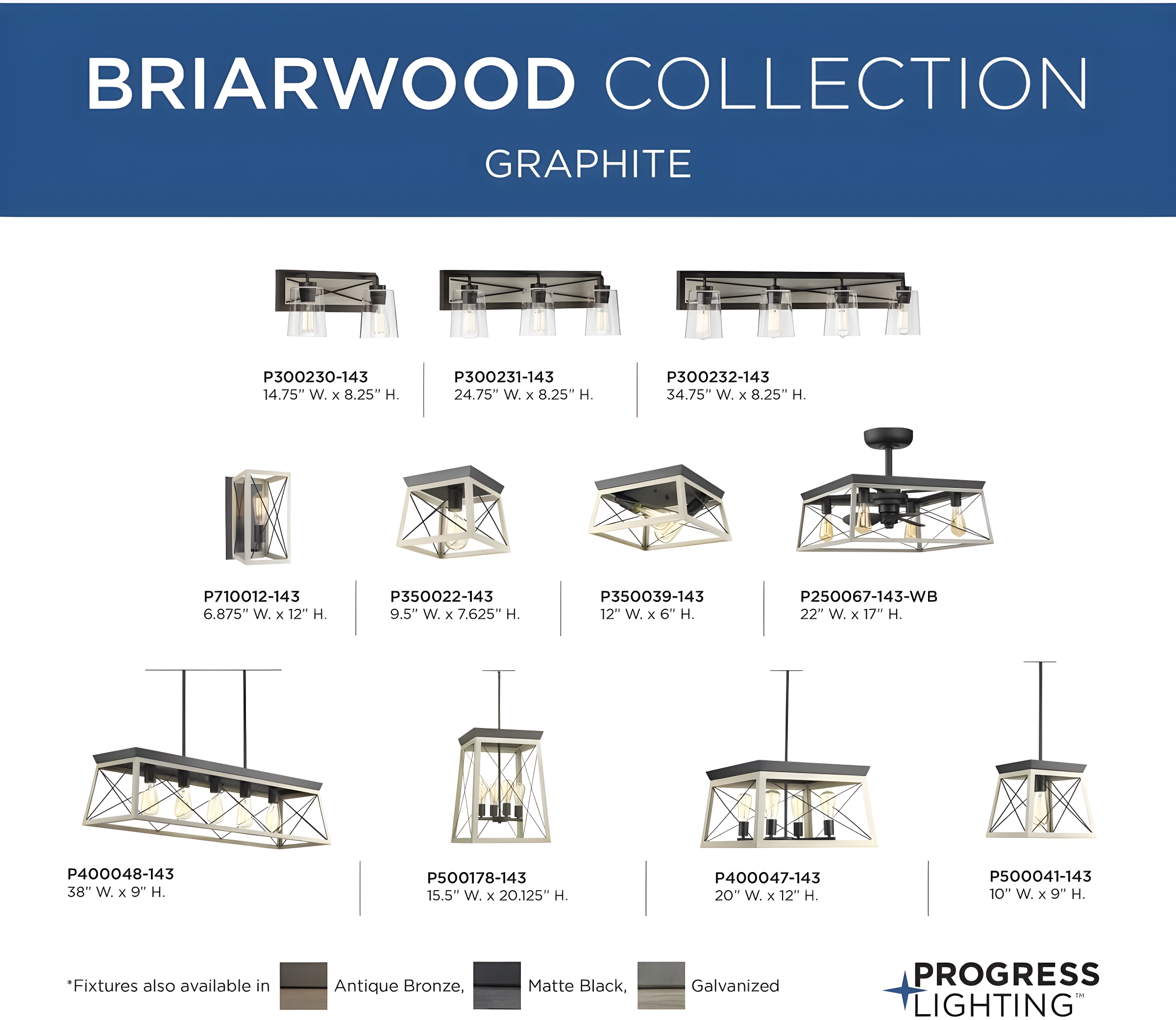 Progress Lighting Briarwood 2-Light Flush Mount, Graphite Finish, Faux-Painted Wood Enclosure, Canopy Included