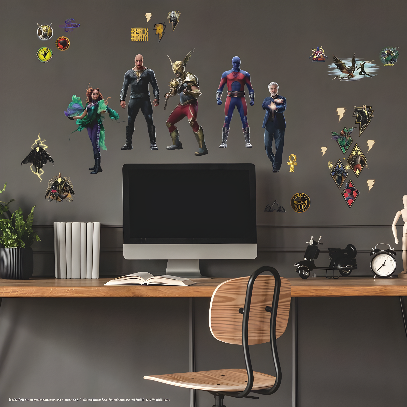 RoomMates Black Adam Kids' Peel and Stick Wall Decals