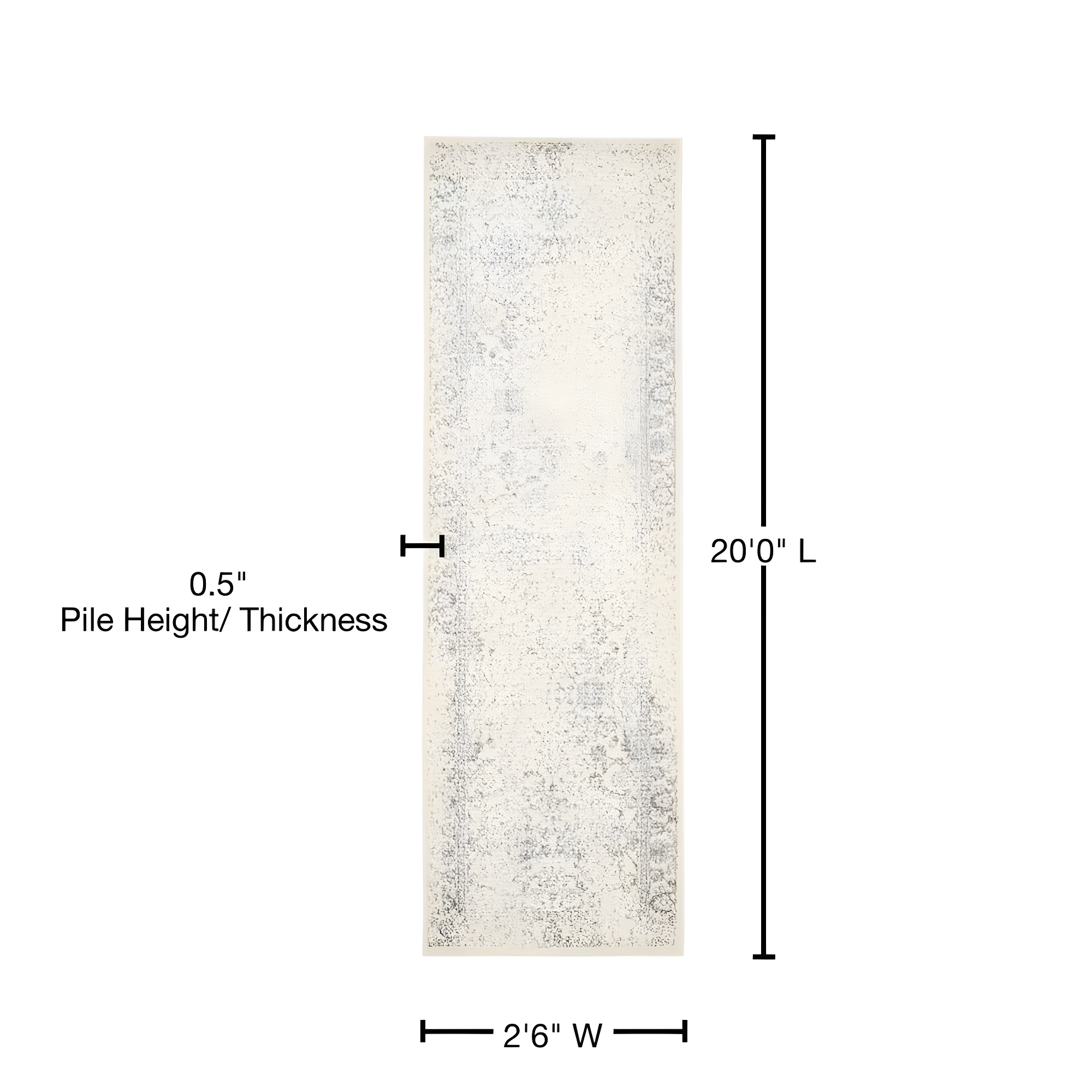 Adirondack ADR109 Machine Made Indoor Runner - Ivory/Silver - 2'-6"x20' - Safavieh