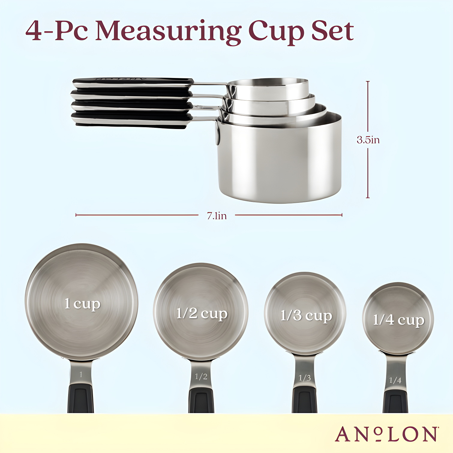 Anolon Anolon Suregrip Magnetic Measuring Cup Set, 4 Piece