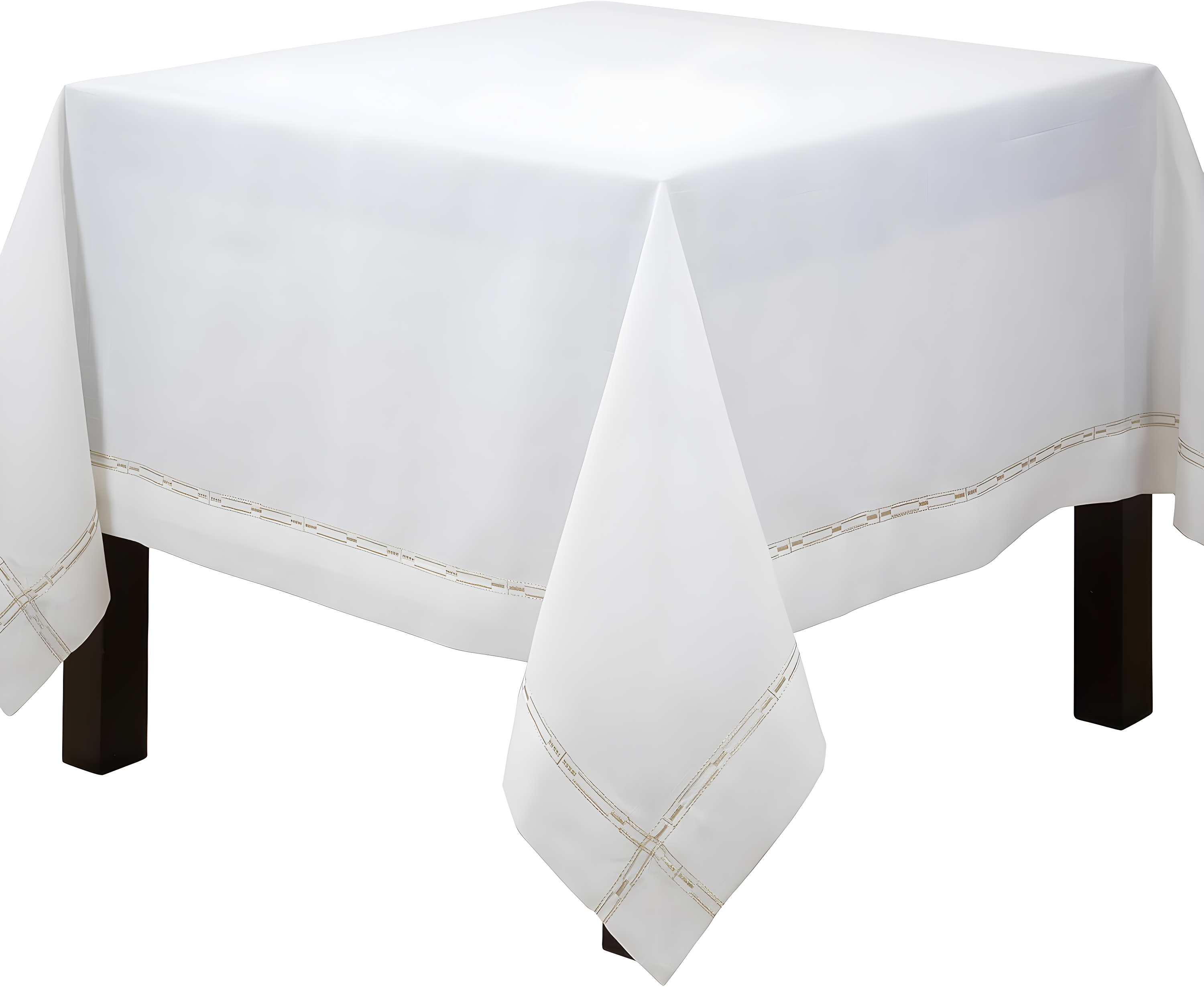 Saro Lifestyle Luxurious Tablecloth with Intricate Embroidery, 72", Gold