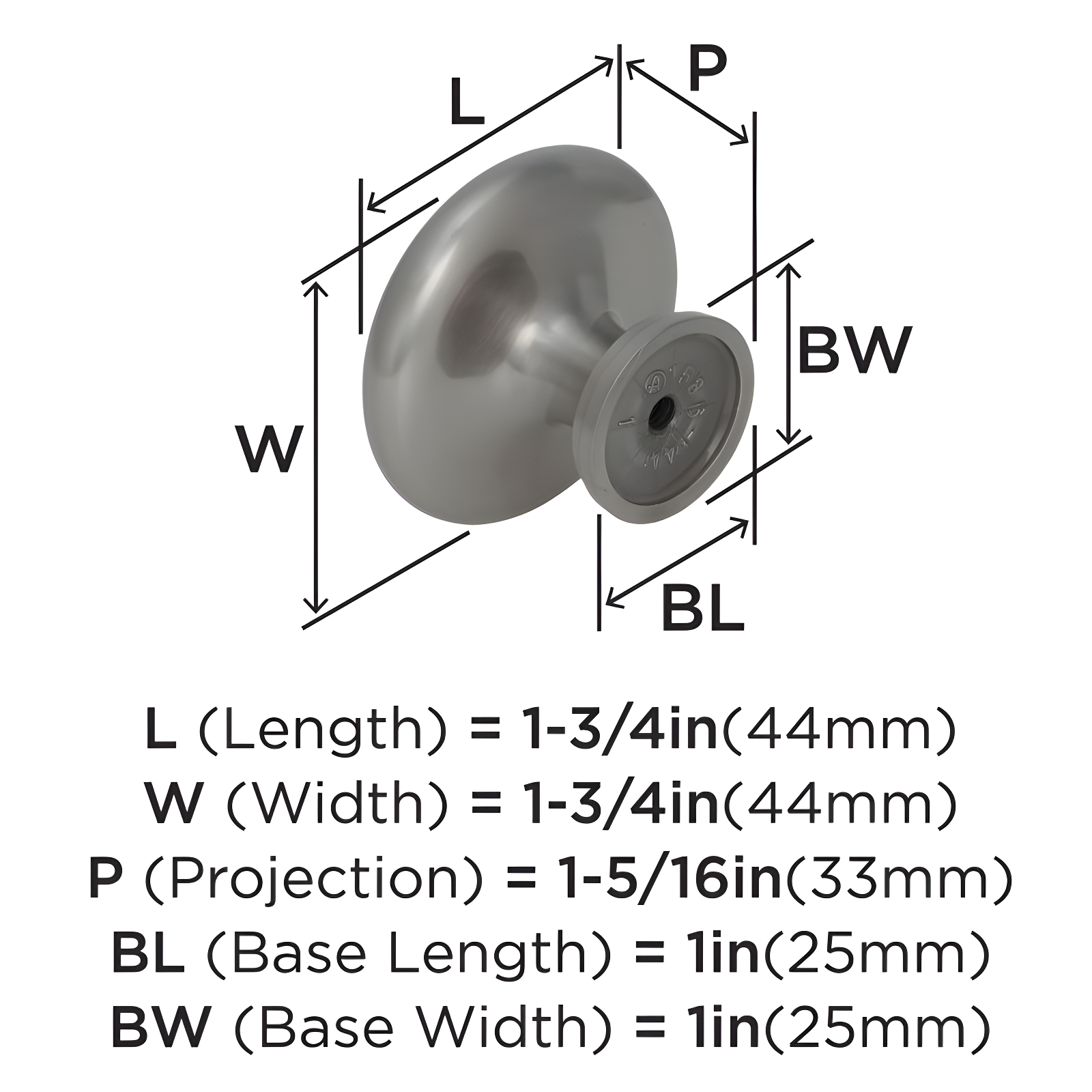 Oversized Inspirations Diameter Mushroom Knob