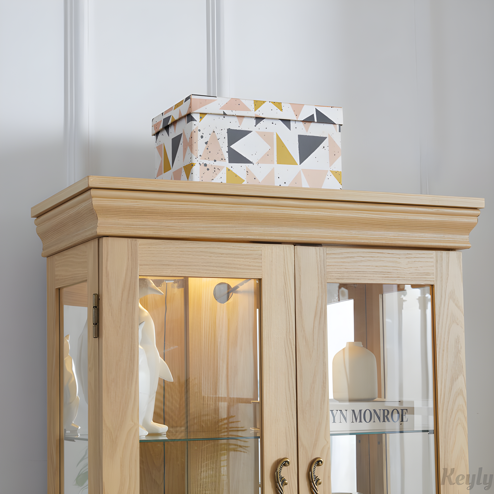 Lighted Glass Storage Display Cabinet