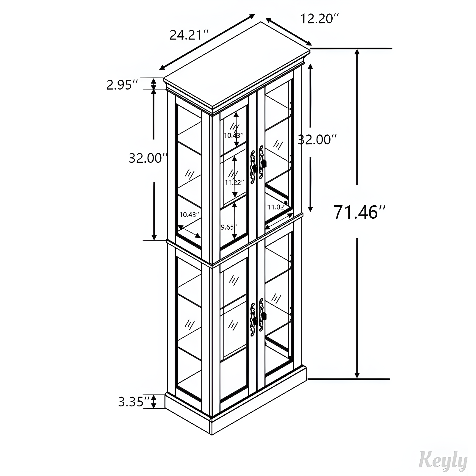 Lighted Glass Storage Display Cabinet