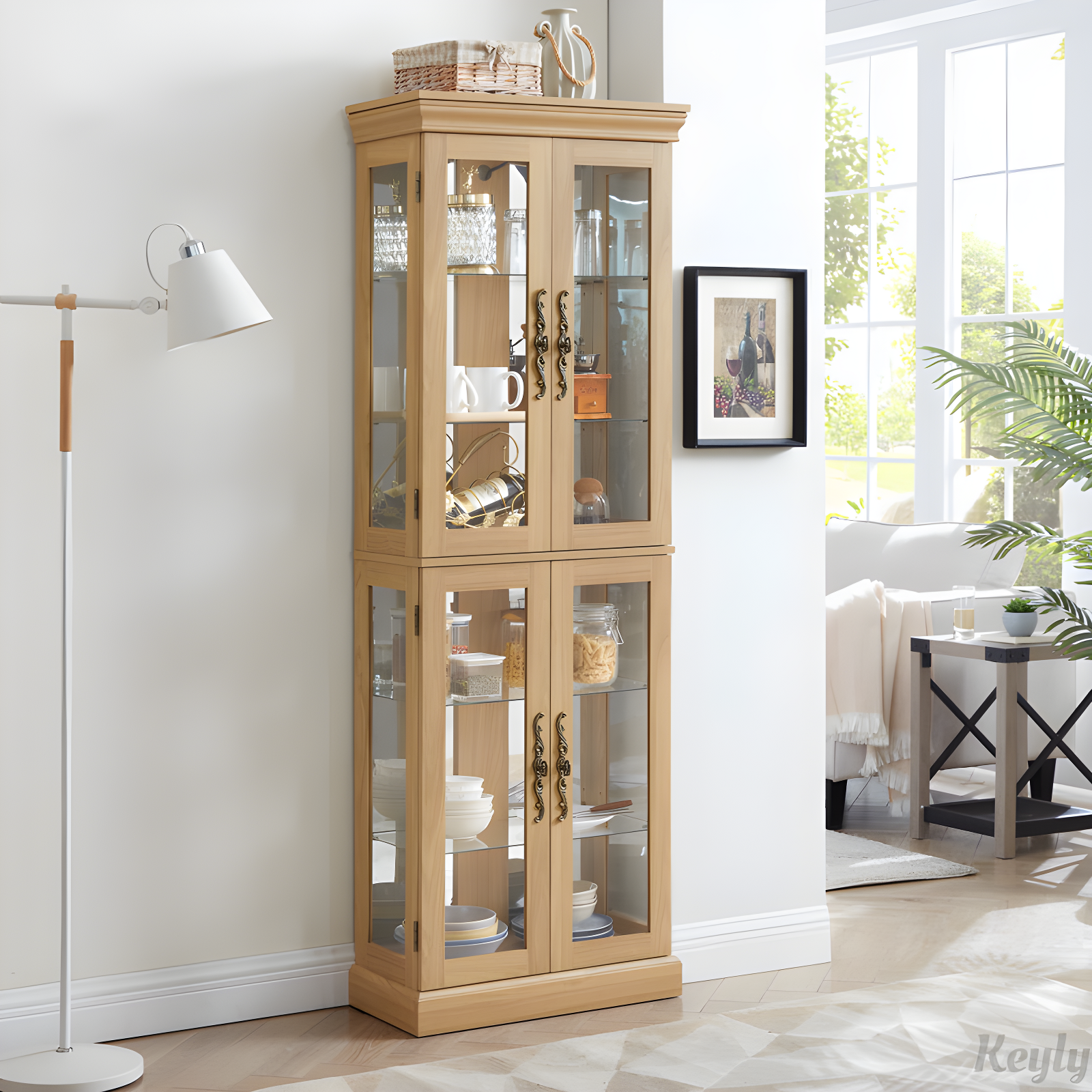 Lighted Glass Storage Display Cabinet
