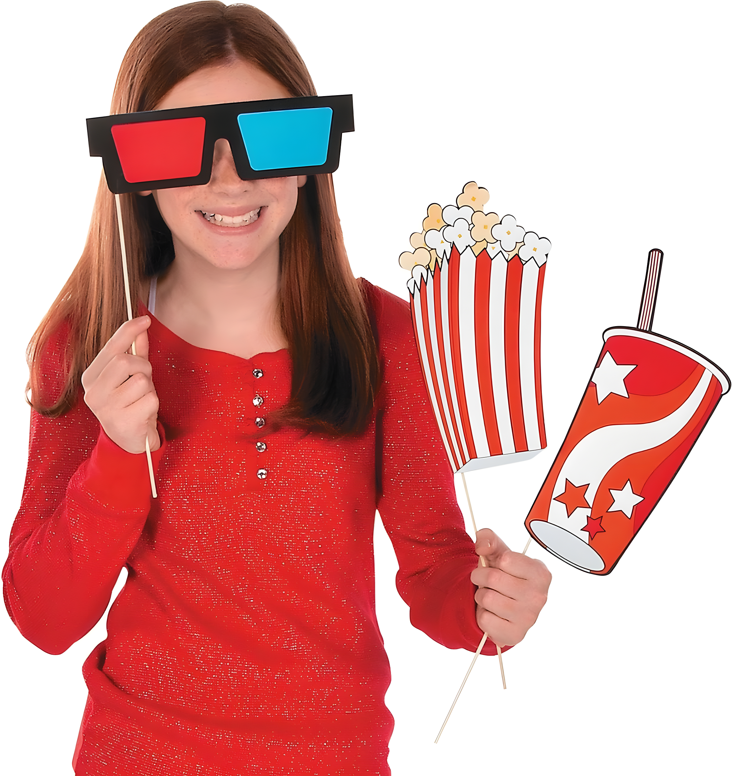 Movie Night Photo Stick Props - 12 Pieces