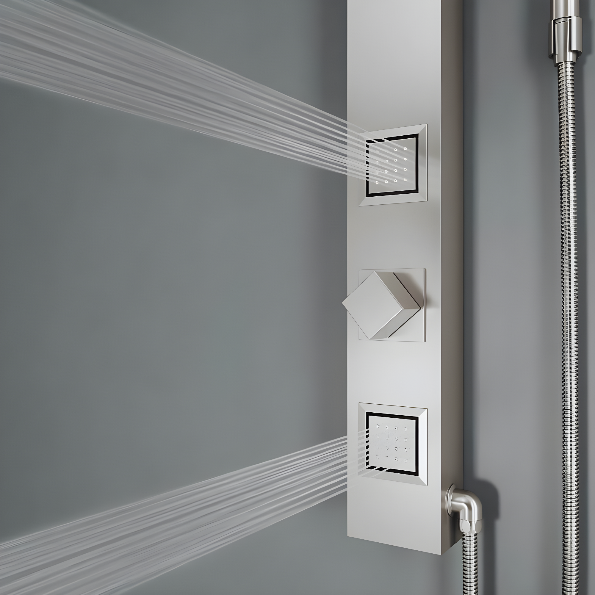 Orchid 39" H X 4" W 2-Jet Shower System with Hand Wand - Requires existing shower head connection