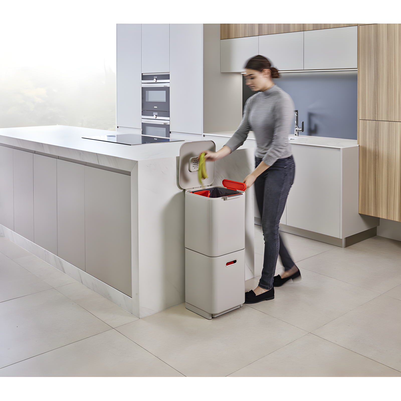 Joseph Joseph Totem Waste & Recycling Dual Kitchen Trash Can