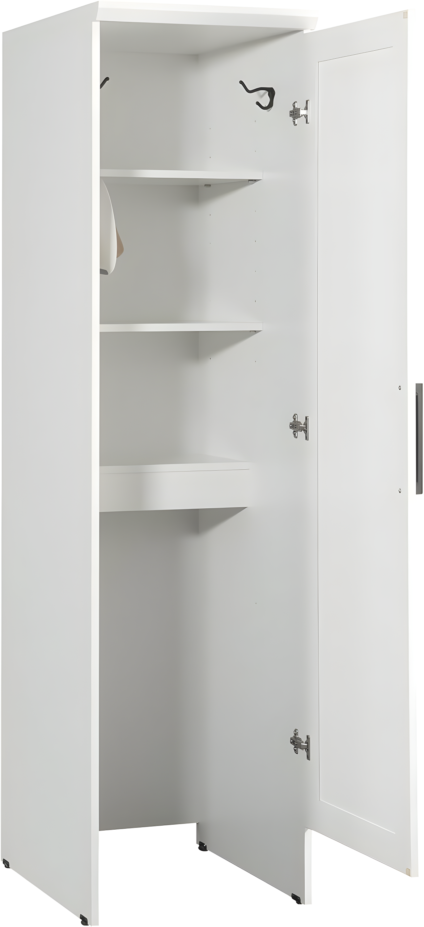 Sauder Homeplus Robot Vacuum Storage Cabinet Glacier White