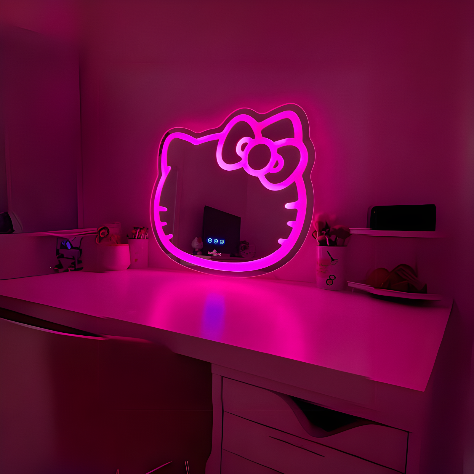 IMPRESSIONS VANITY · COMPANY Hello Kitty Wall Mirror with Wi-Fi, Smart Touch Sensitive Makeup Vanity Mirror with App Controller