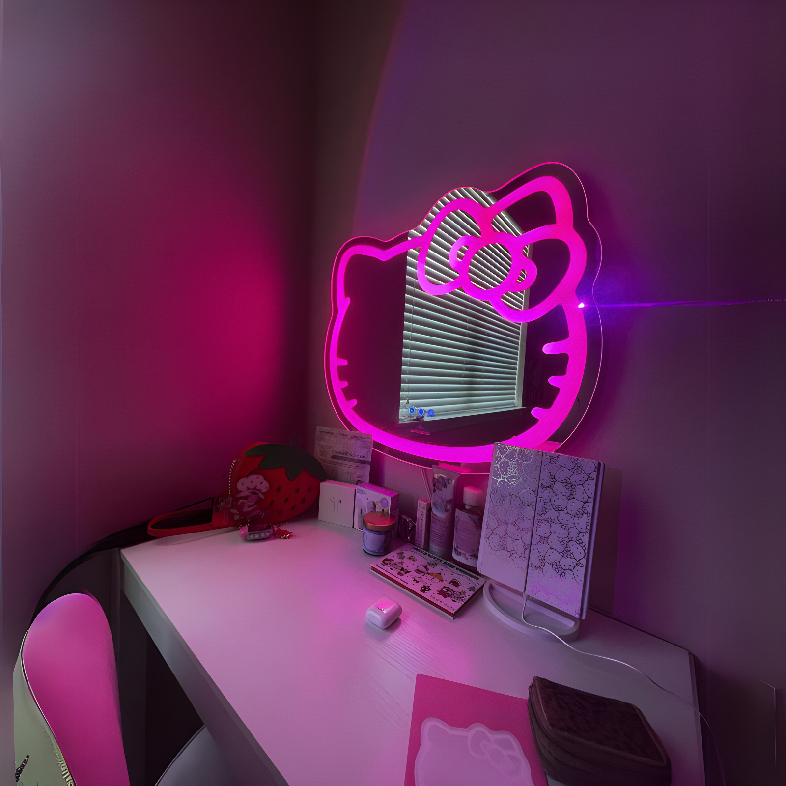 IMPRESSIONS VANITY · COMPANY Hello Kitty Wall Mirror with Wi-Fi, Smart Touch Sensitive Makeup Vanity Mirror with App Controller