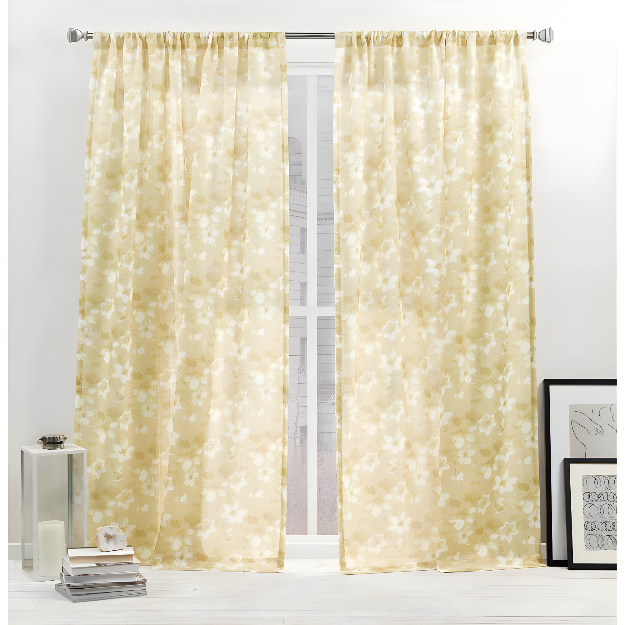 Nicole Miller Nicole Miller New York Dara Light Filtering, Semi Sheer Rod Pocket Curtain Panels (Set of 2)