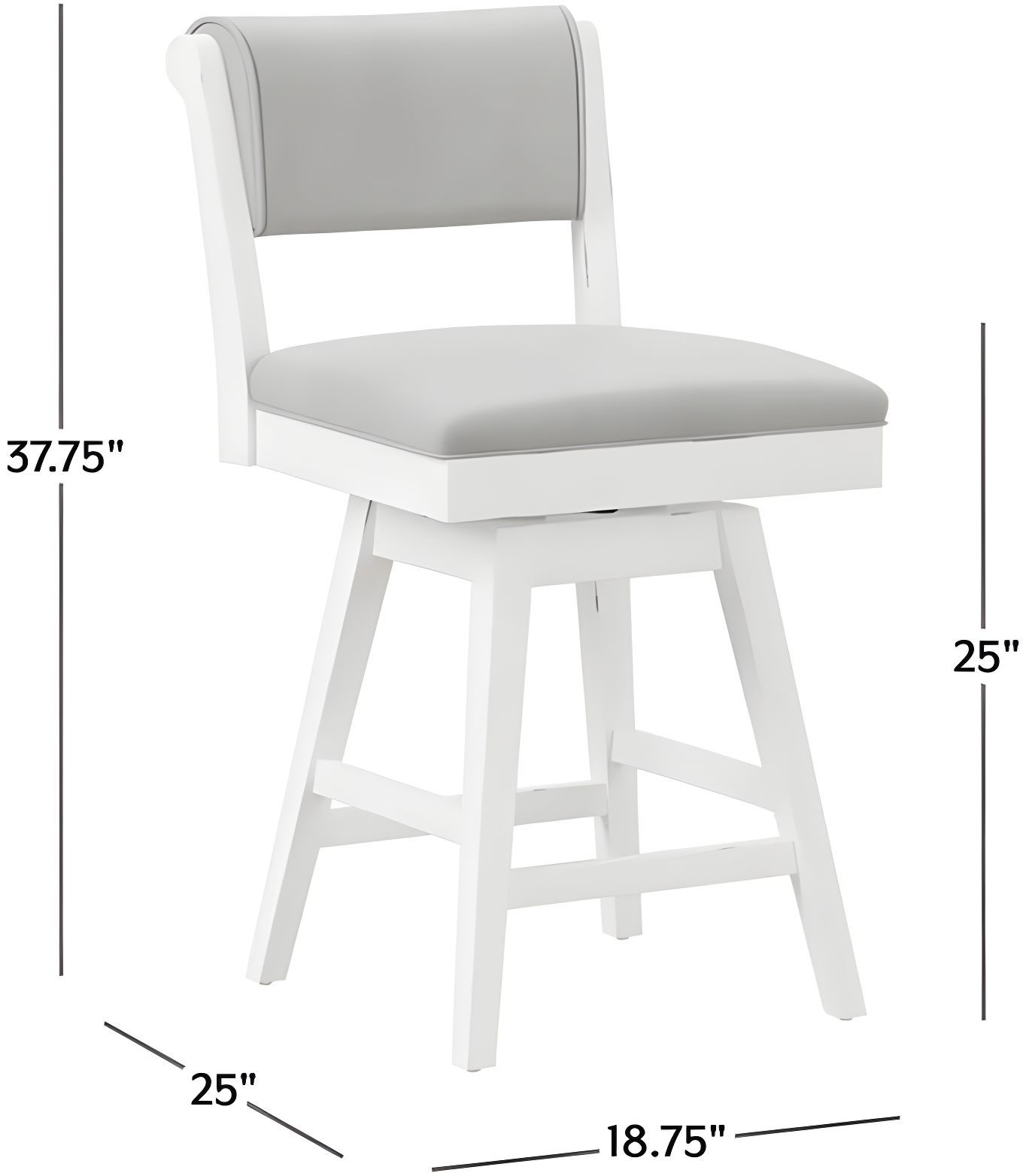Clarion Counter Height Barstool Height Swivel with Footrest, Fog Gray Seat - Hillsdale Furniture