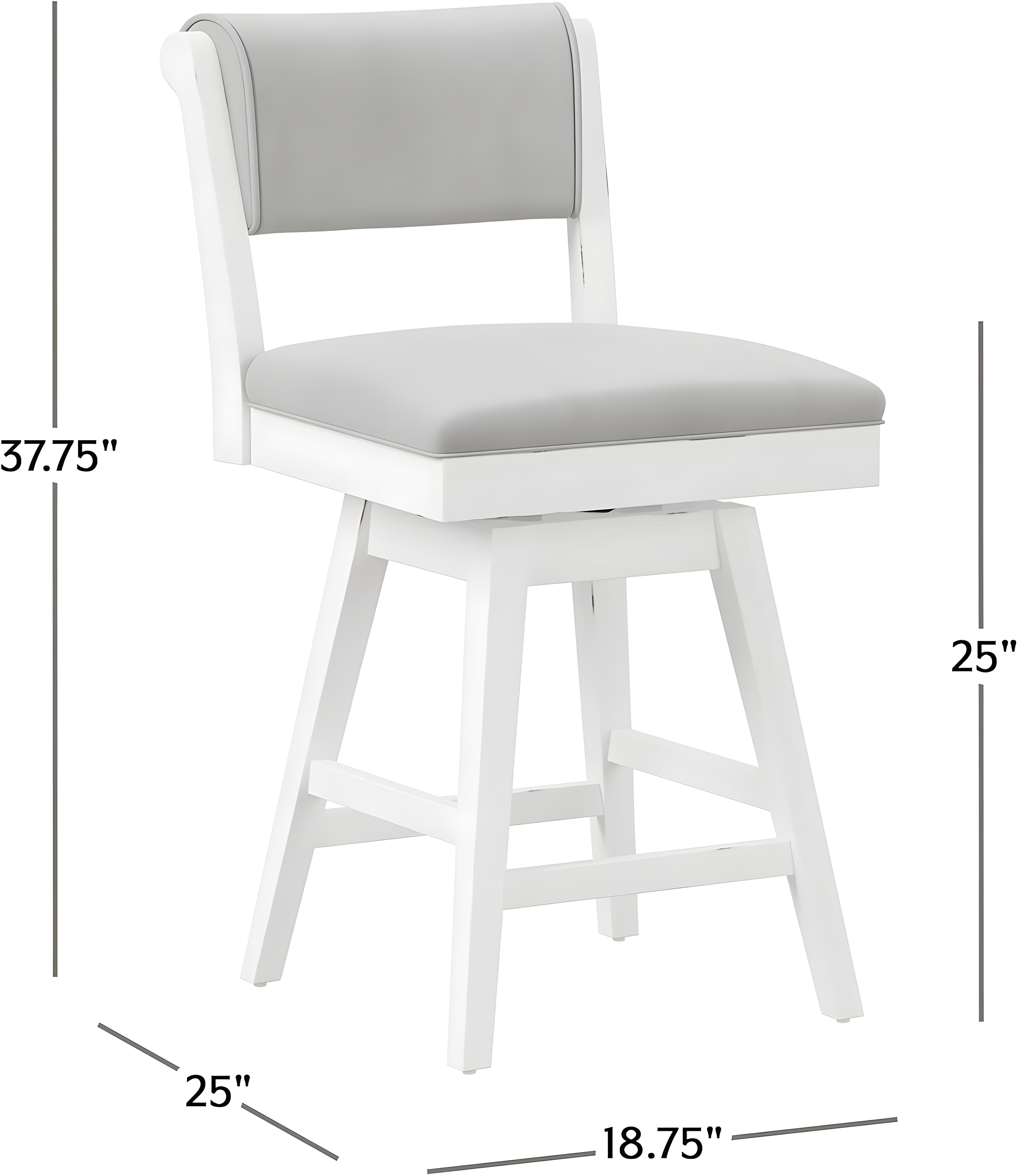 Clarion Counter Height Barstool Height Swivel with Footrest, Fog Gray Seat - Hillsdale Furniture