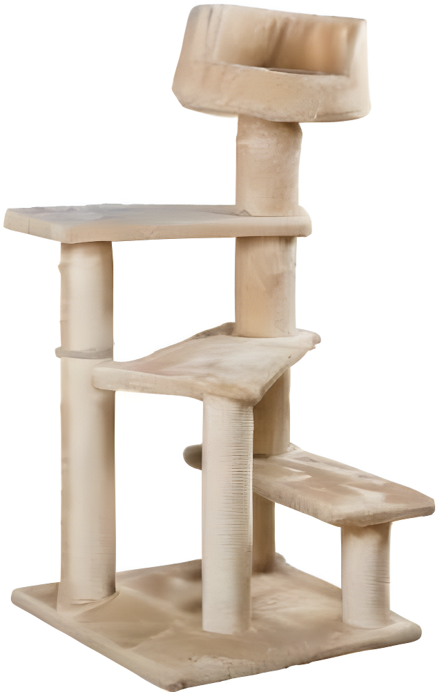 TRIXIE Tulia Senior 40.2" Cat Tower, 4-Level Cat Tree, Sisal Scratching Posts, Plush Platforms, Top Platform Bed