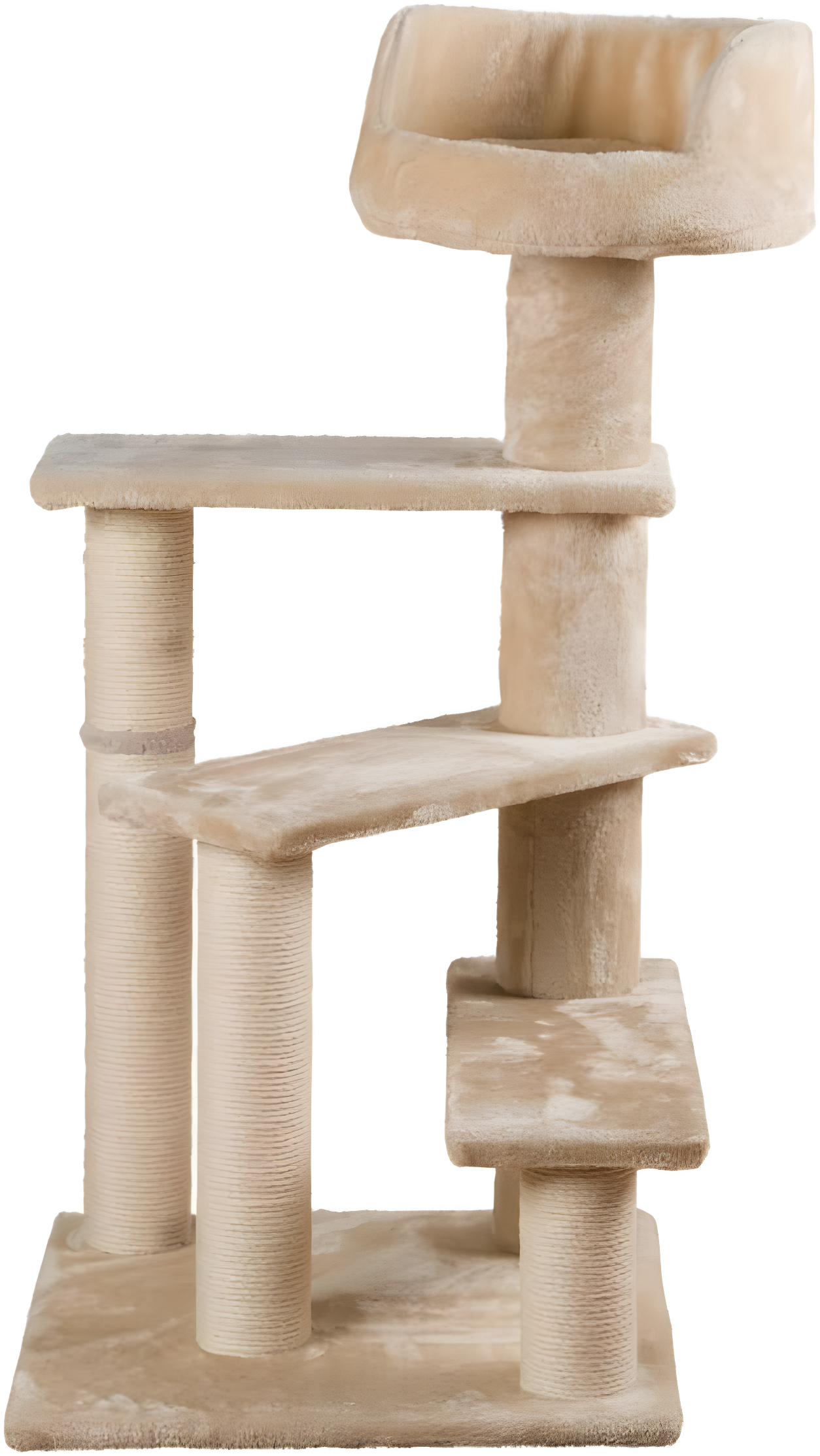 TRIXIE Tulia Senior 40.2" Cat Tower, 4-Level Cat Tree, Sisal Scratching Posts, Plush Platforms, Top Platform Bed