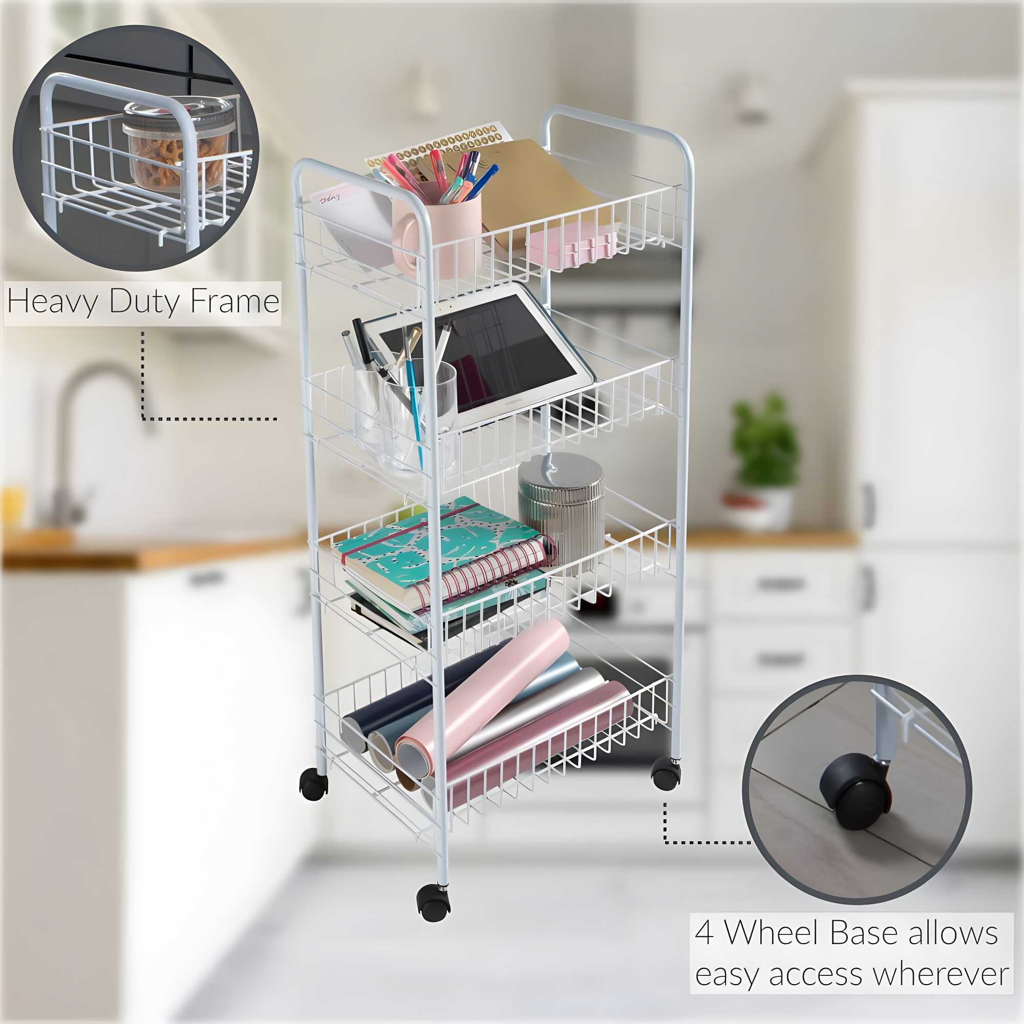 Simplify Gould 32.25'' H x 22'' W Utility Cart with Wheels