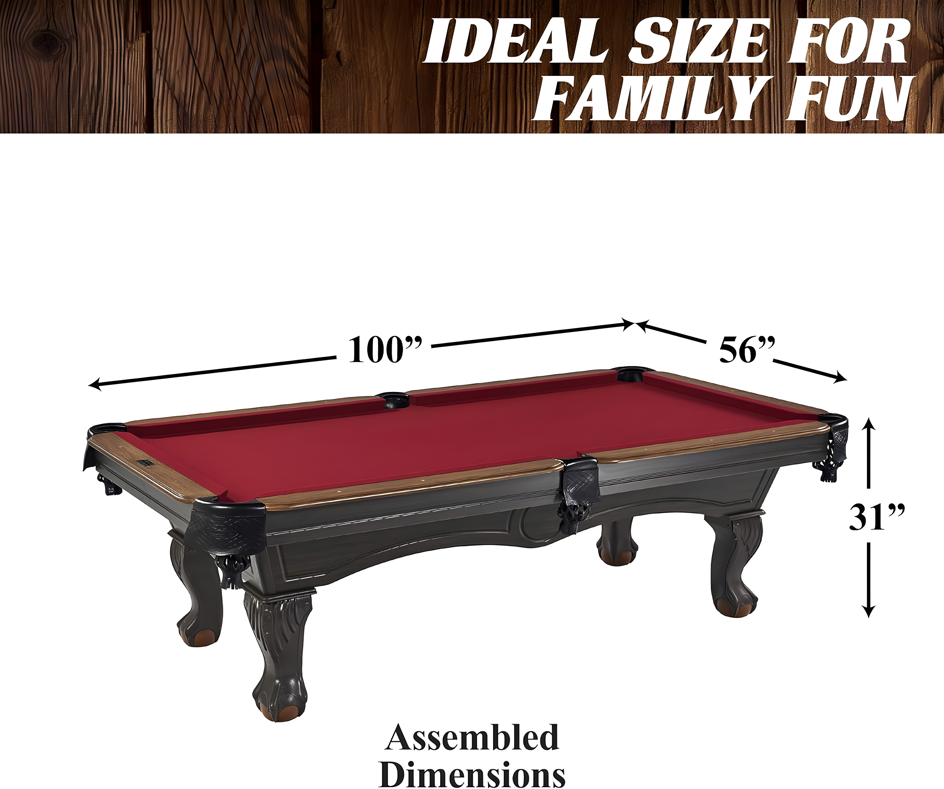 Barrington Billiards Company Barrington Arlington 8 ft Pool Table with Playing Accessories