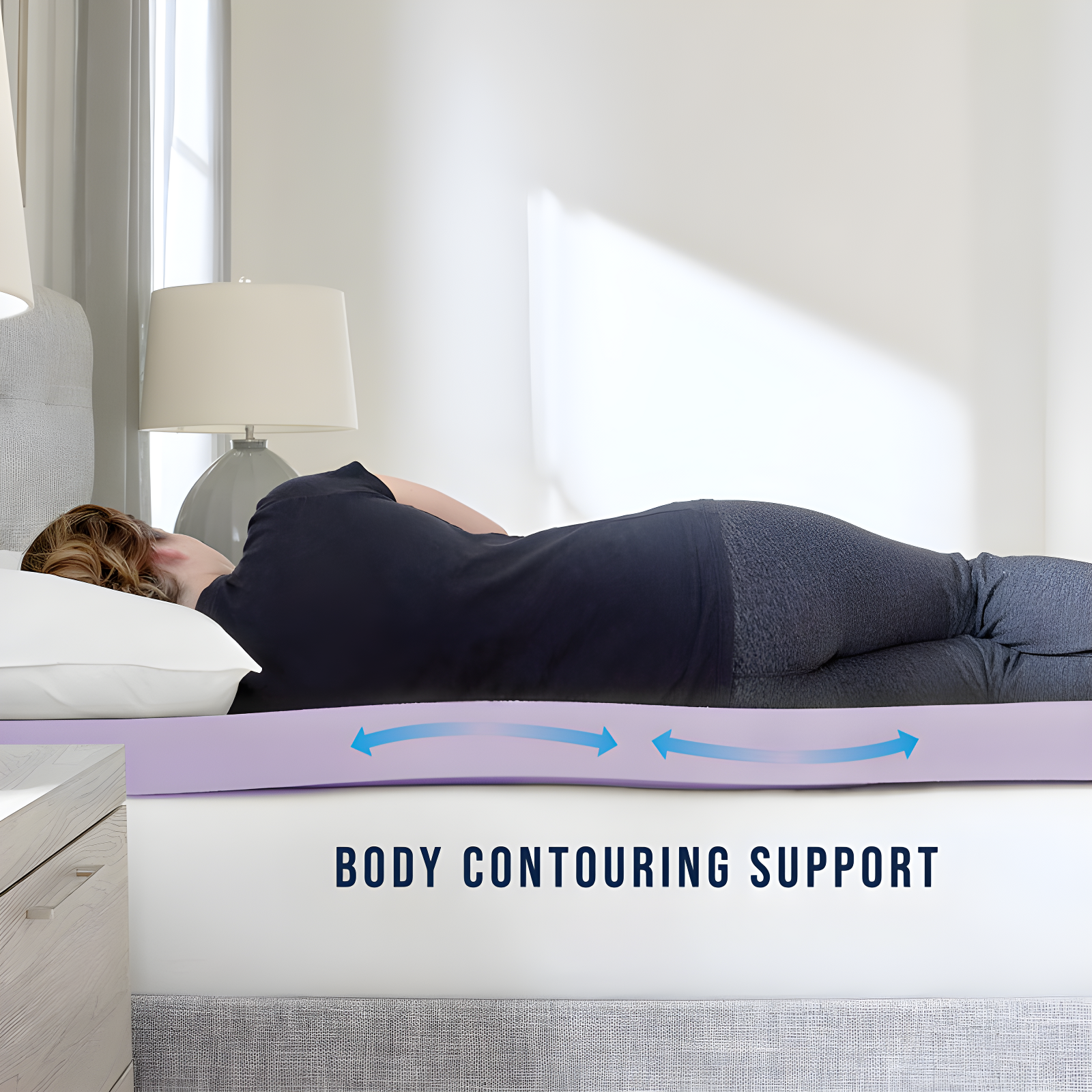 BodiPEDIC 3" Lavender Infused Memory Foam Mattress Topper