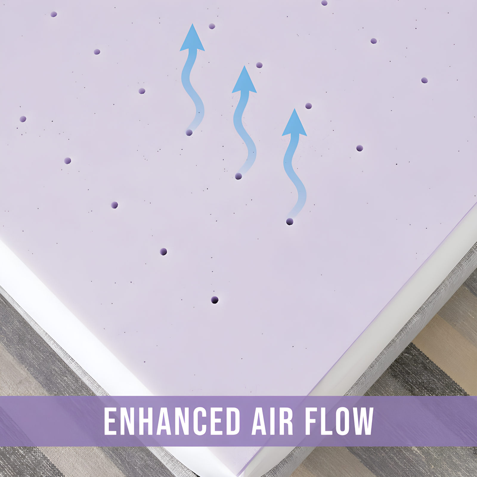 BodiPEDIC 3" Lavender Infused Memory Foam Mattress Topper