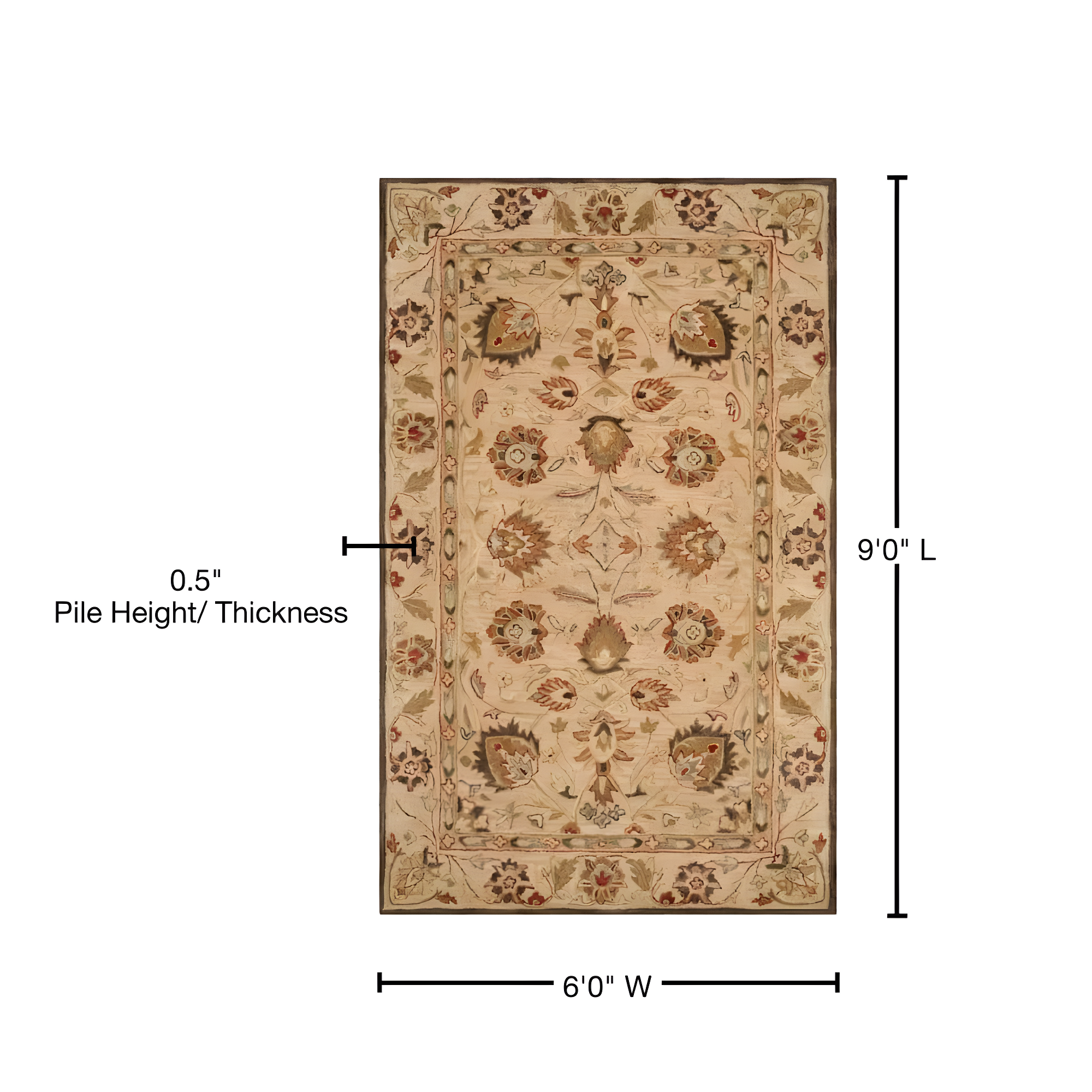 Antiquity AT812 Hand Tufted Indoor Area Rug - Beige/Beige - 6'x9' - Safavieh