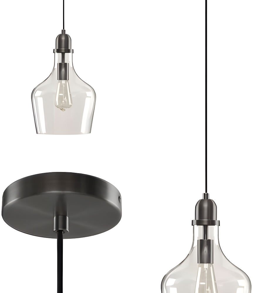 Hampton Hill Auburn 1-Light Transitional Metal and Glass Pendant in Bronze/Clear