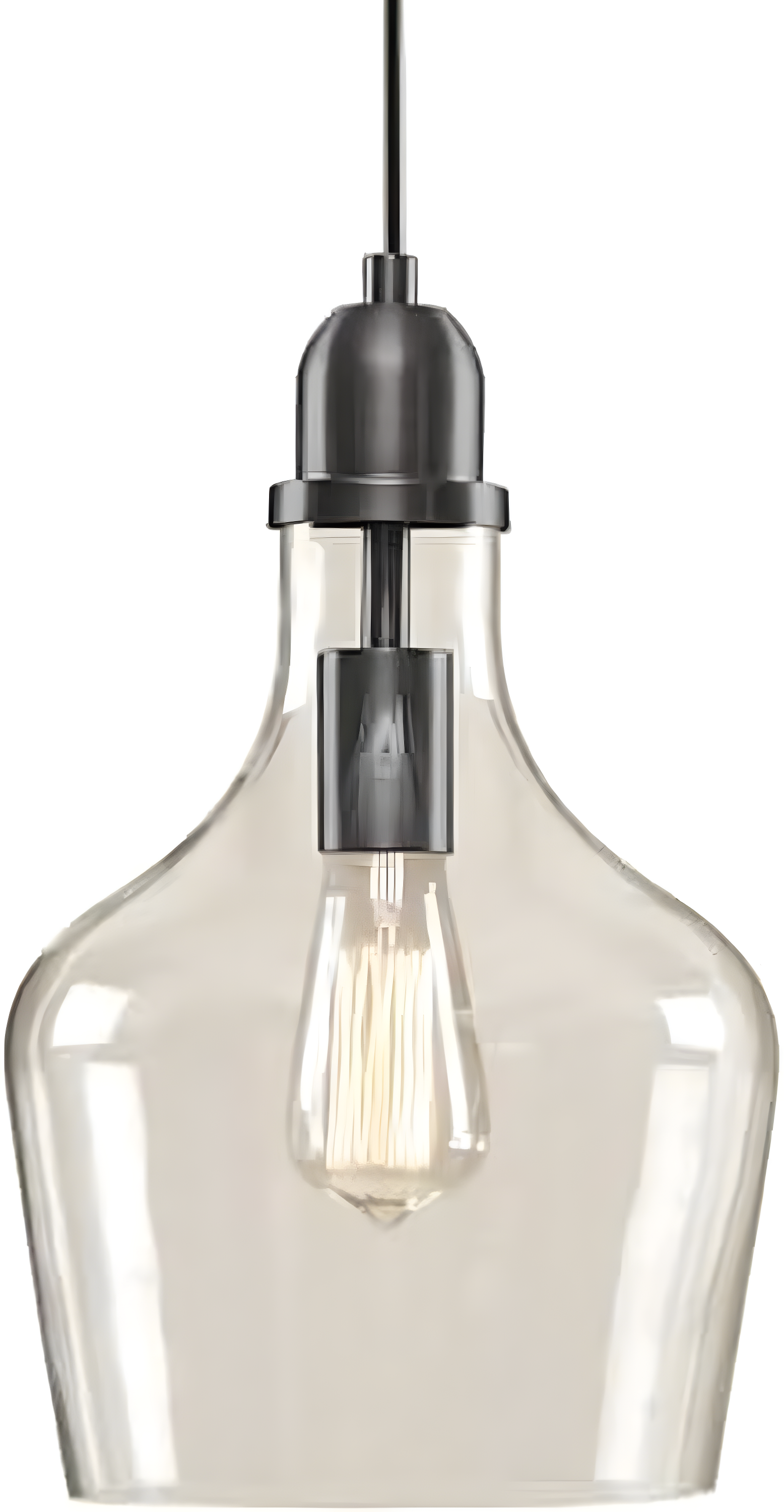 Hampton Hill Auburn 1-Light Transitional Metal and Glass Pendant in Bronze/Clear