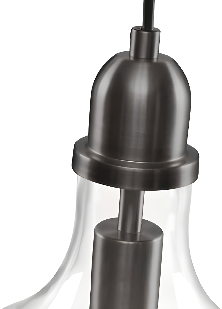 Hampton Hill Auburn 1-Light Transitional Metal and Glass Pendant in Bronze/Clear