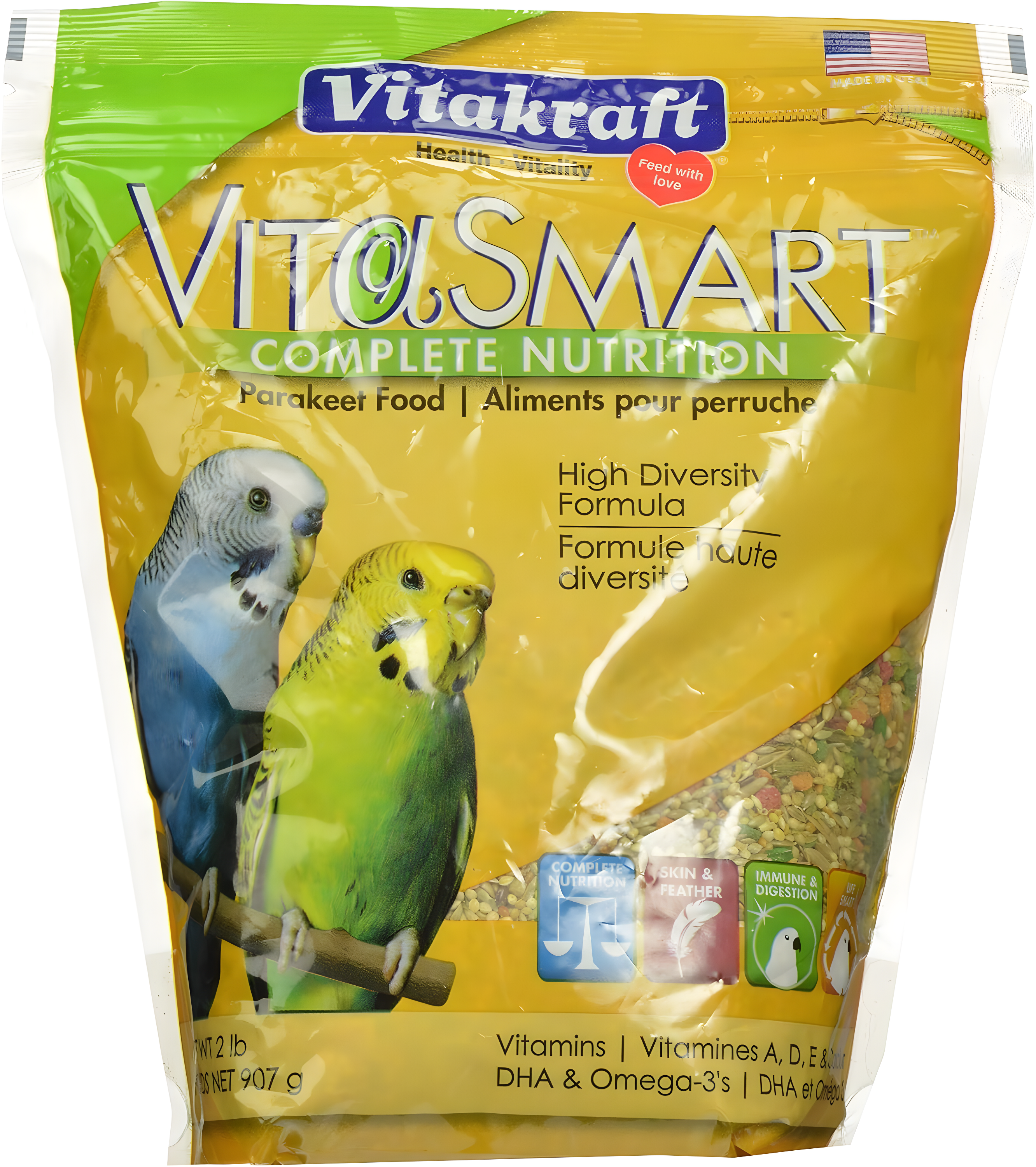 Vitakraft Vita Smart Gourmet Parakeet Food - Vitamin-Fortified - Daily Pet Bird Food