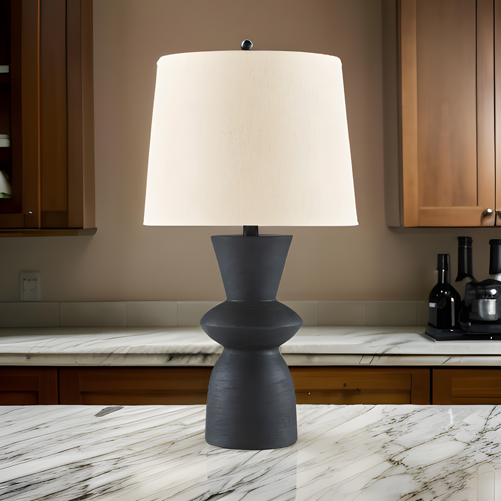 Benjara Solid Wood Table Lamp (Set of 2)