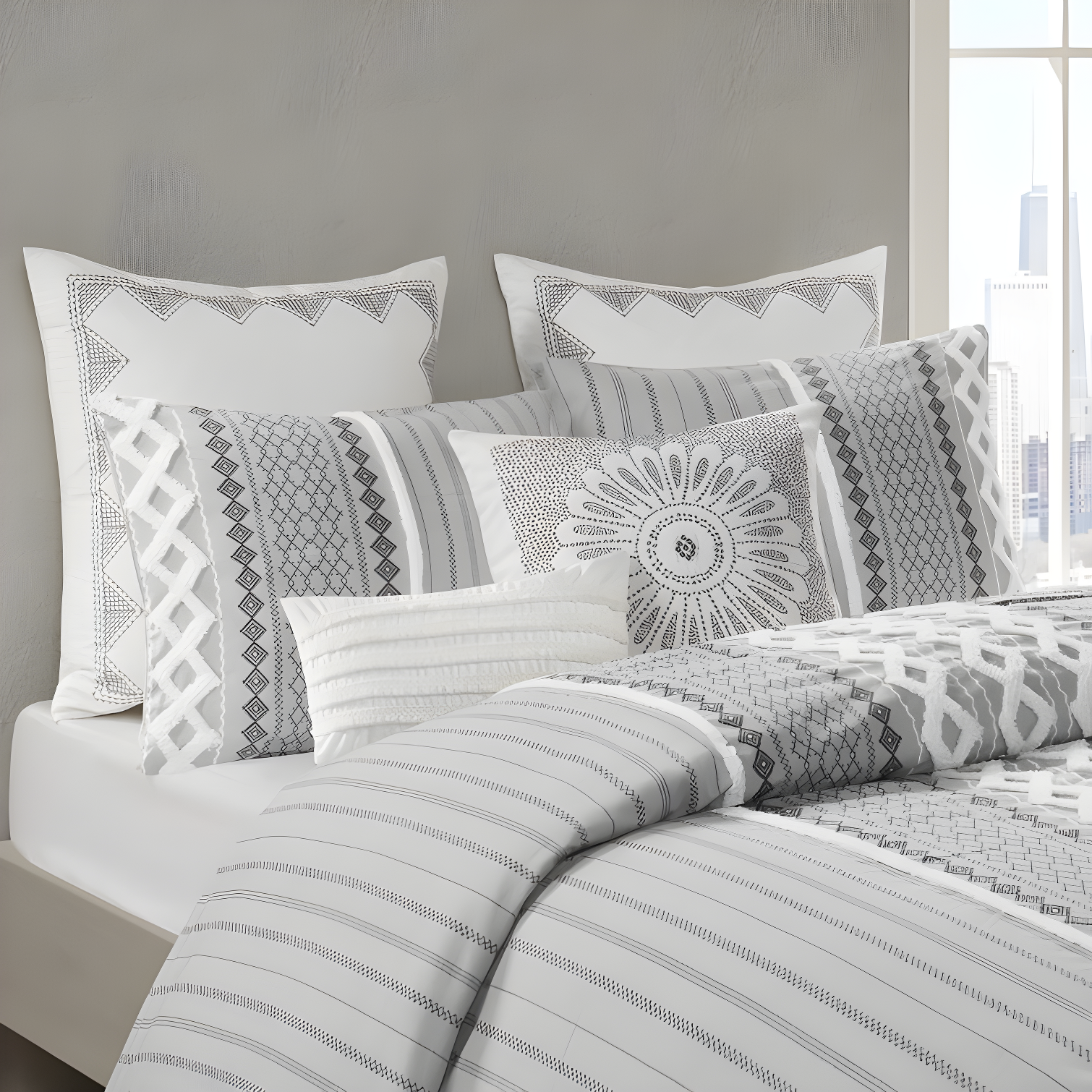 INK+IVY Imani Cotton Printed Duvet Cover Set