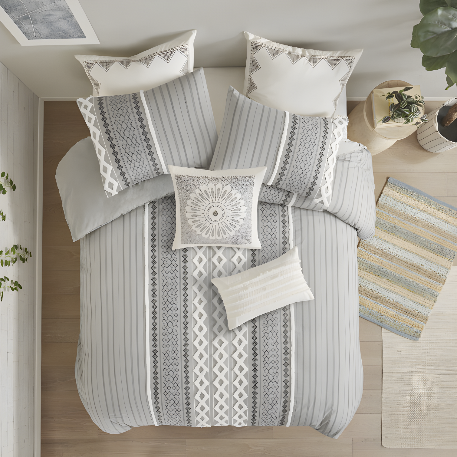 INK+IVY Imani Cotton Printed Duvet Cover Set